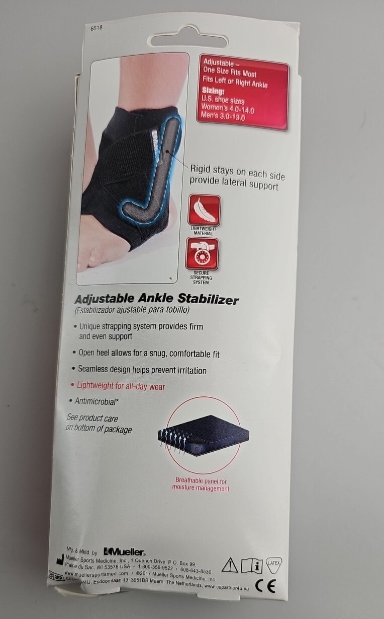 New Mueller Adjustable Ankle Stabilizer *One Size Fits Most*
