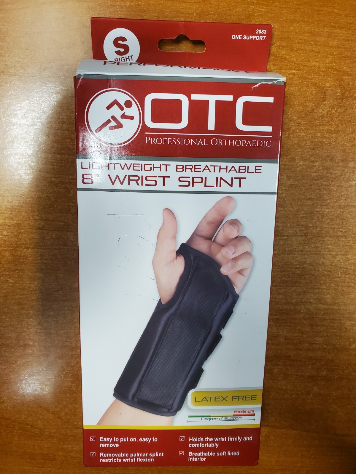 OTC Wrist Splint 8-Inch Lightweight Breathable Small Right Hand (8325) E12B