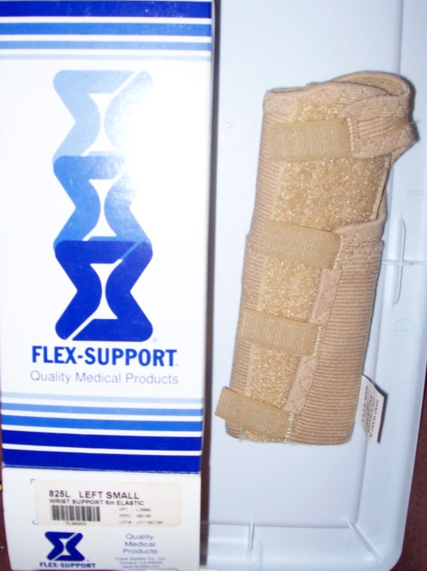 Flex-Support Left Wrist Hand Support Brace Splints Carpal Tunnel Sprain SMALL