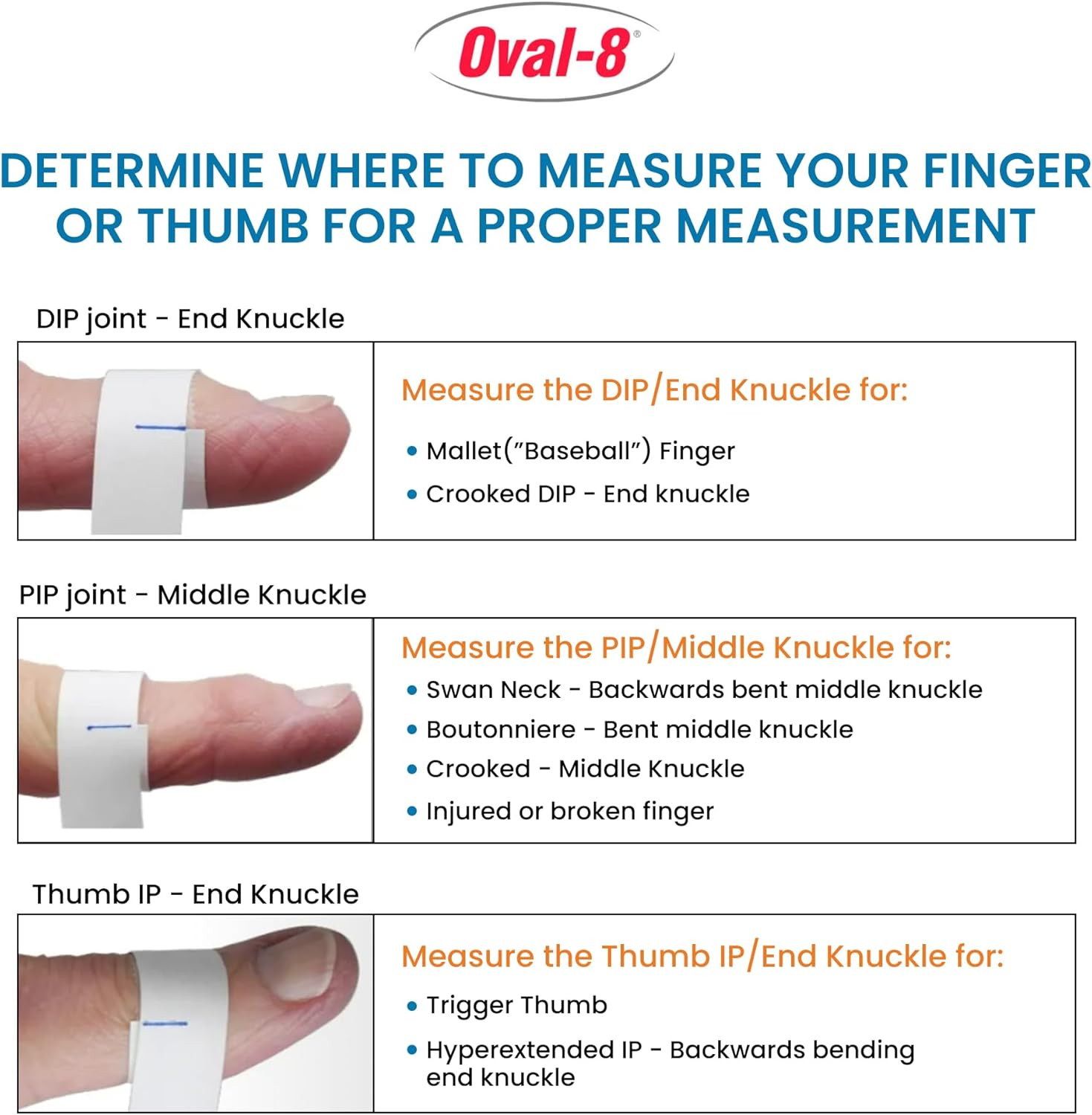 Oval-8 Finger Splints, Support and Protection for Arthritis, Trigger Finger or T