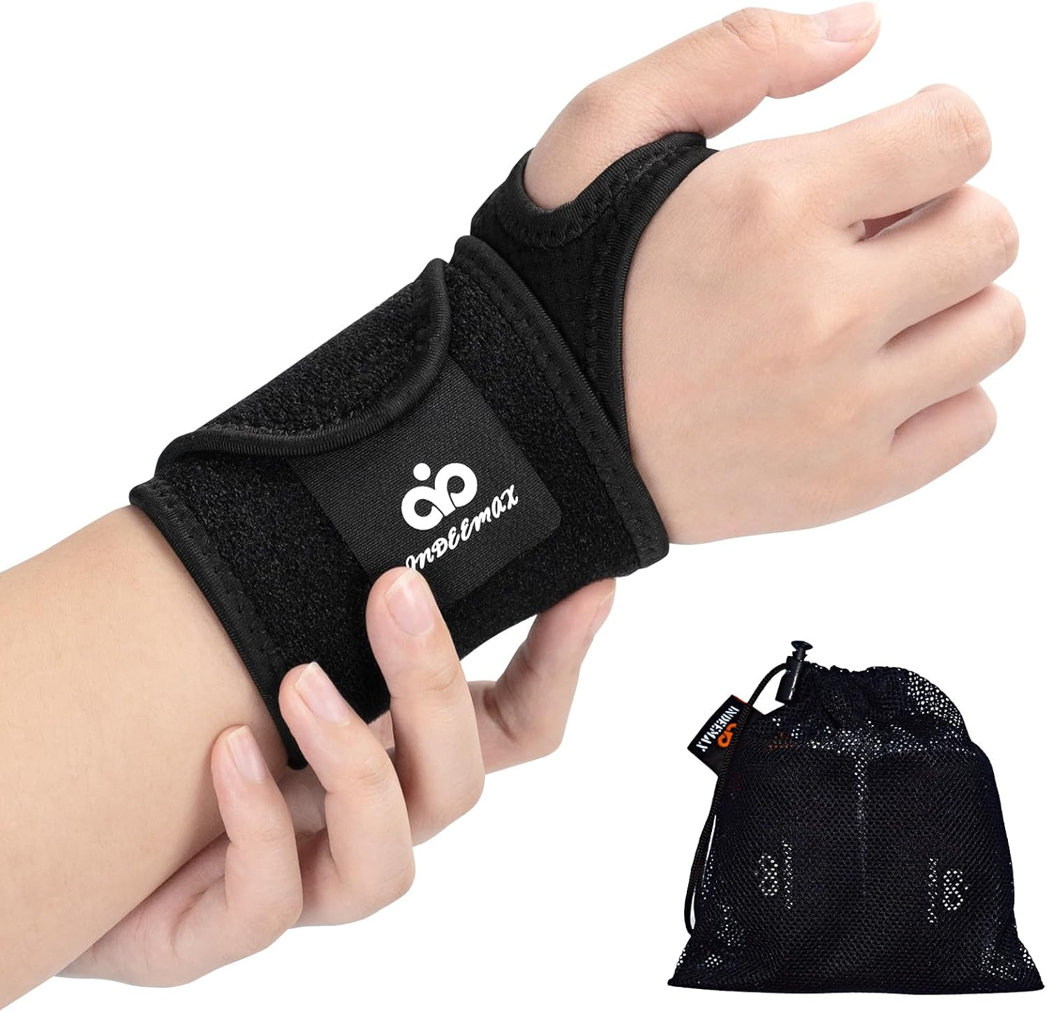 Copper Carpal Tunnel Wrist Brace, 2 Pack Wrist Support Wraps for Men Women, Adju