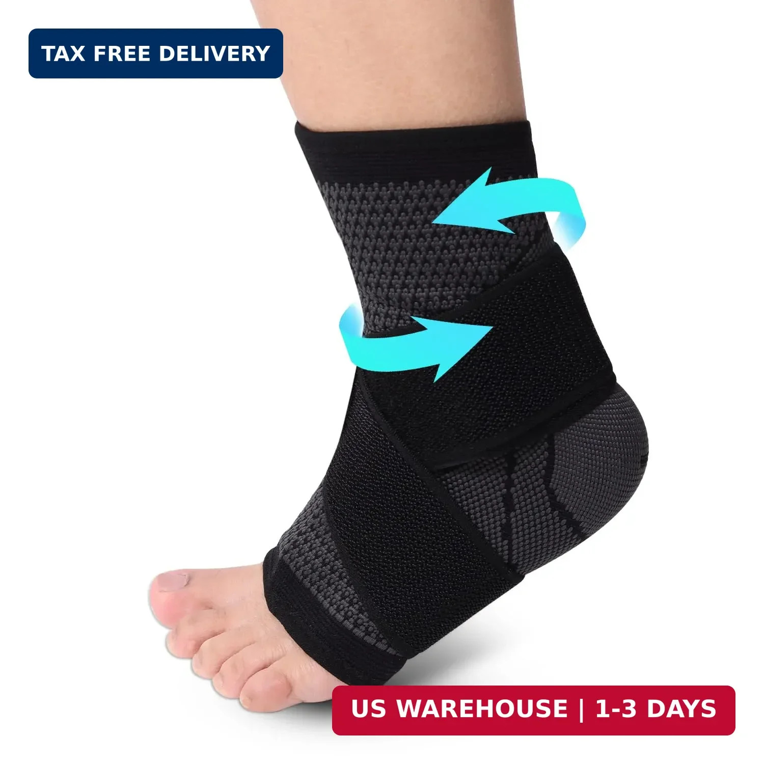Consss Ankle Brace, Achilles & Plantar Fasciitis Relief Compression Sleeve, Foot