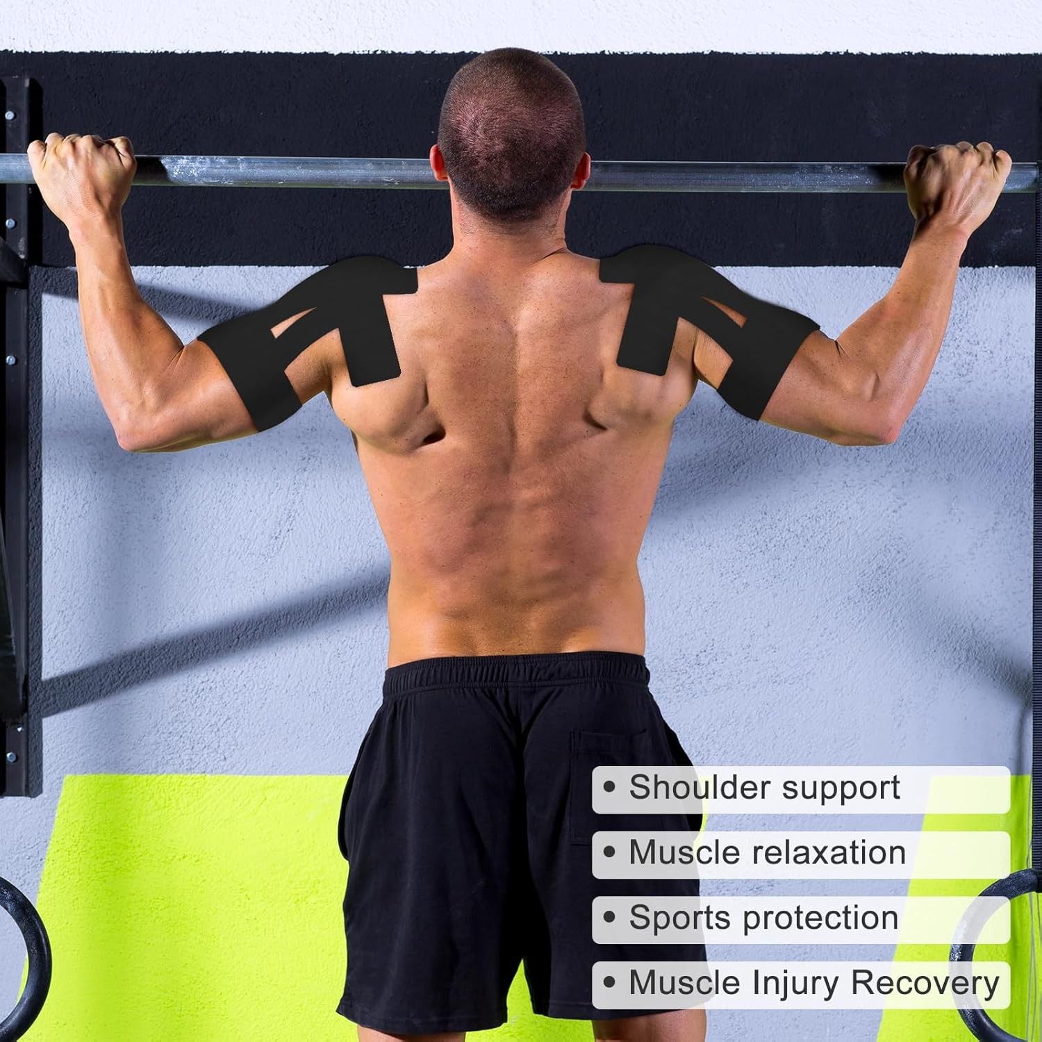 Shoulder Pain Relief Tape – 15pcs Precut Kinesiology Athletic Tape, Waterproof