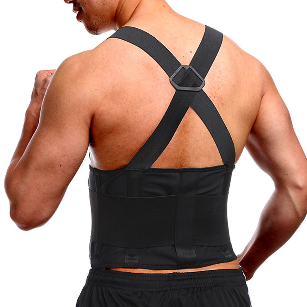 Heavy Duty Lift Lumbar Lower Back Waist Support Belt Brace Suspenders Sport