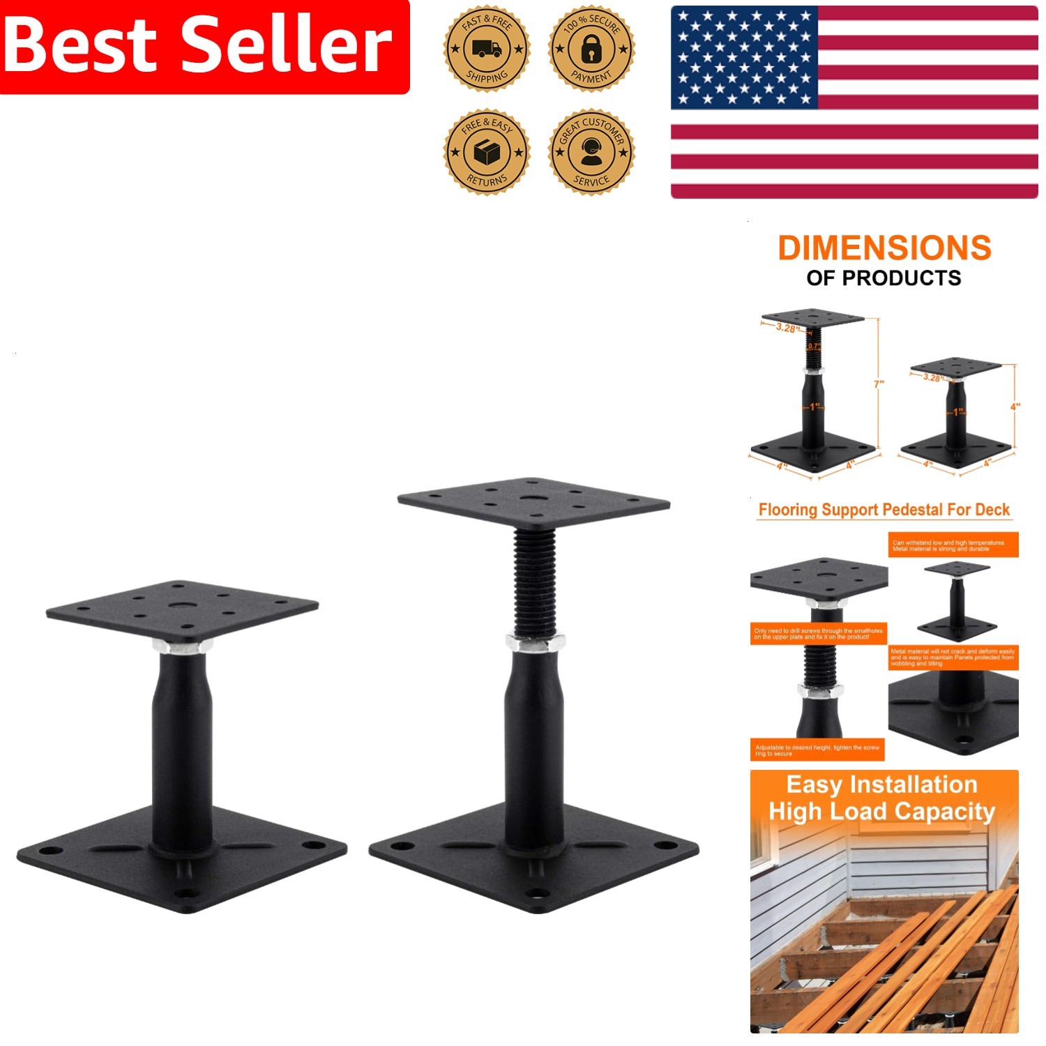 Adjustable Support Jack RV Floor Deck Foundation Stabilizer 4