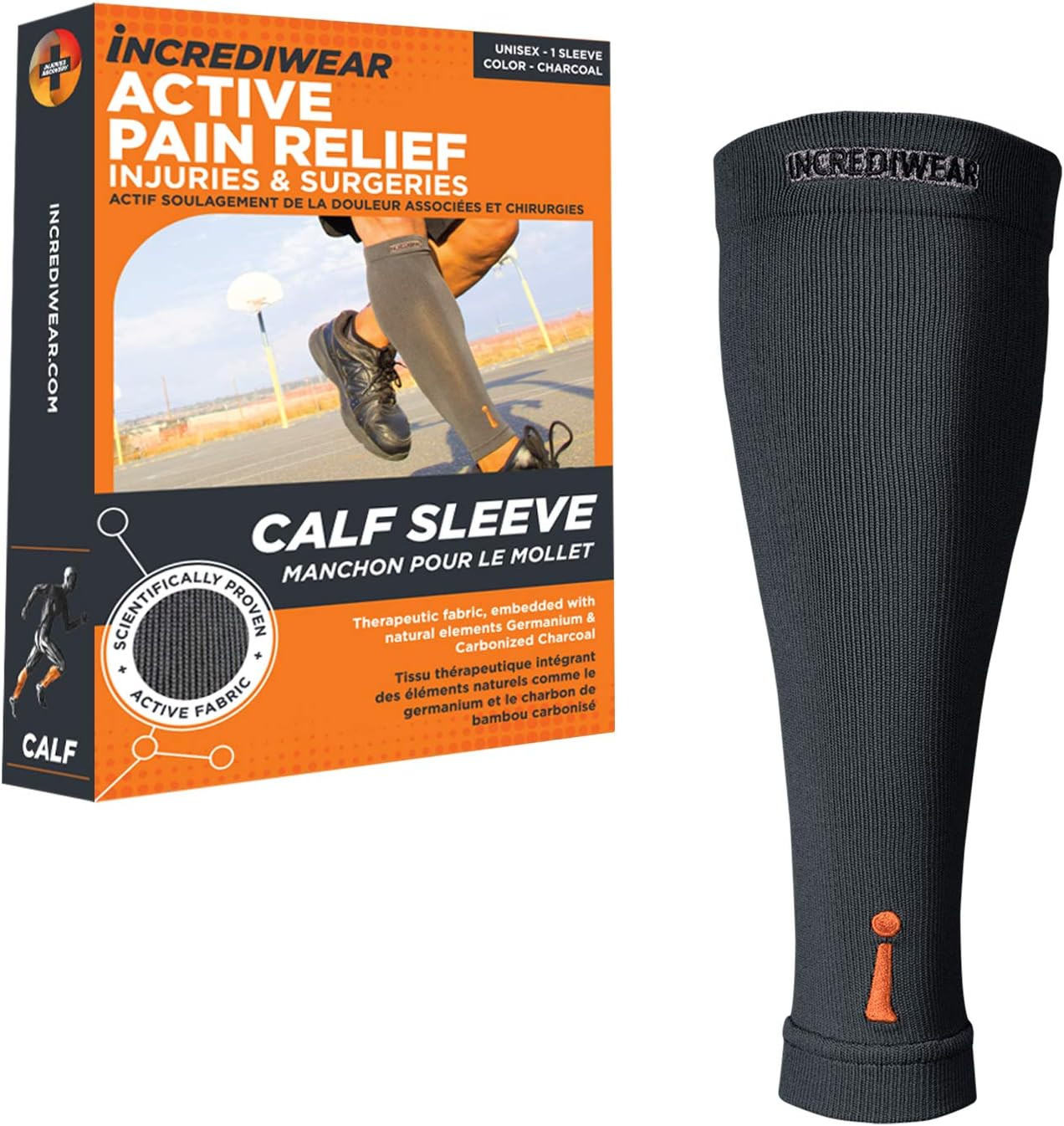 Calf Sleeves for Men & Women – Pain Relief & Recovery (Charcoal, Large)