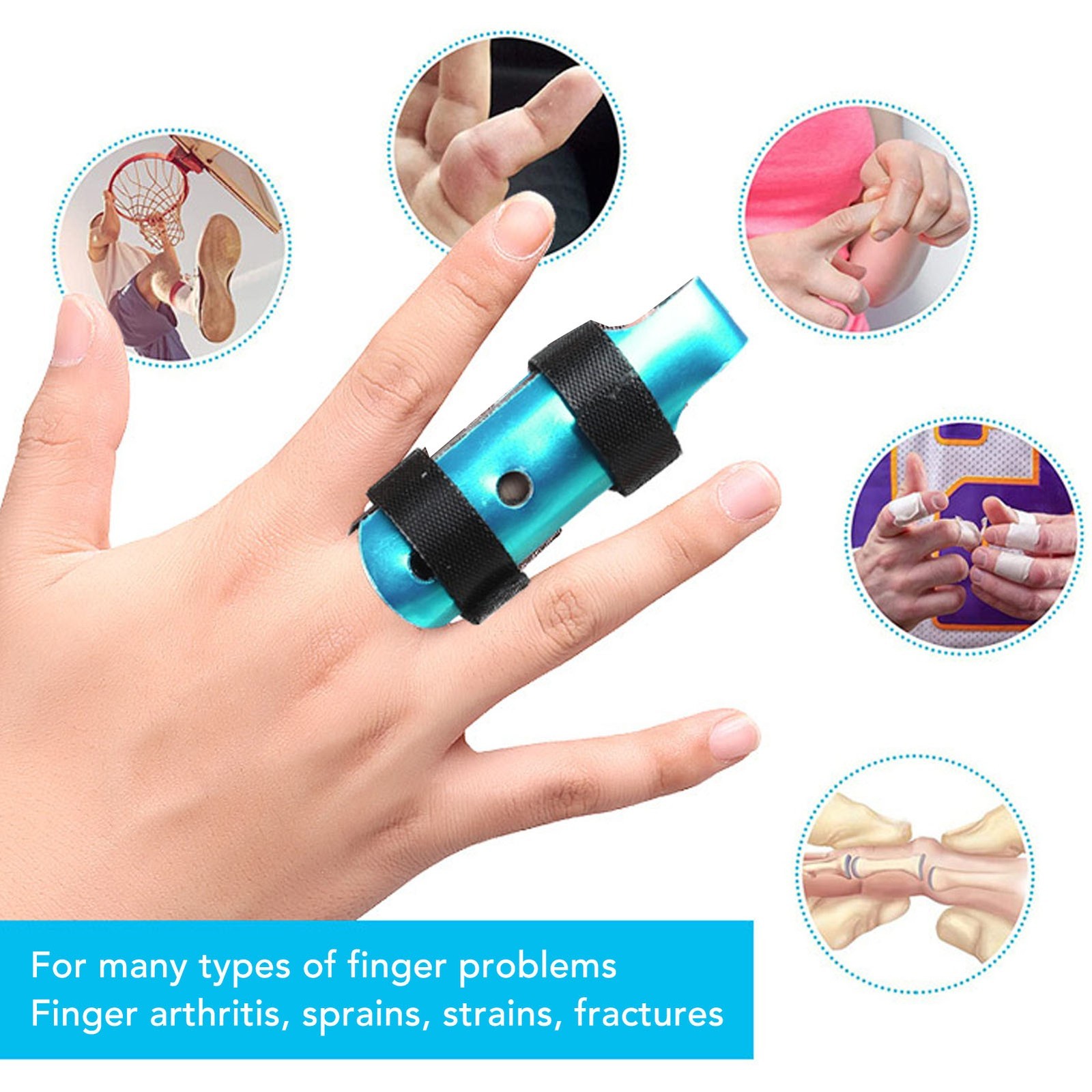 ♡ M 2Pcs Metal Finger Splint Breathable Finger Support Brace For Arthritis