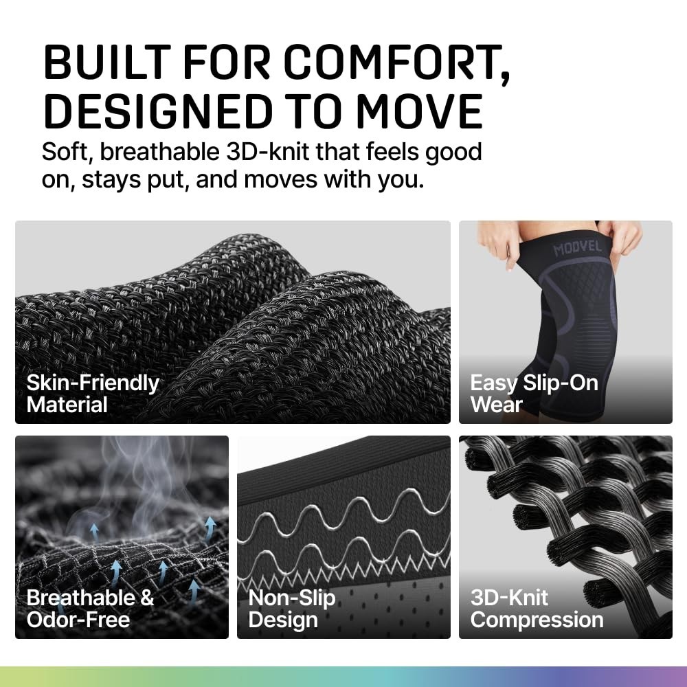 2 Pack Knee Brace for Women – Compression Sleeves for Pain Relief & Support