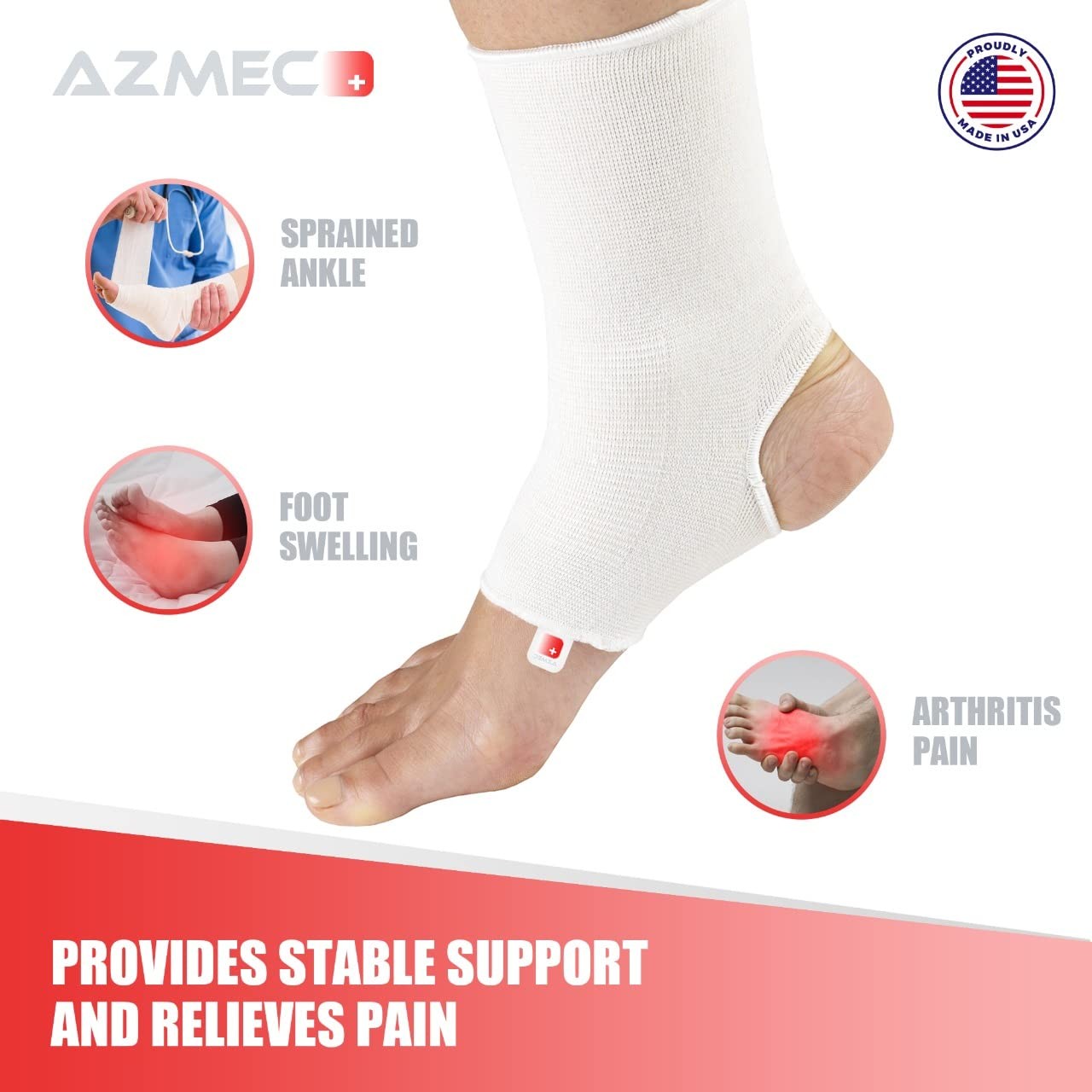 Ankle Support Sleeve Open Heel Light Elastic & Breathable Knitted Fabric for …