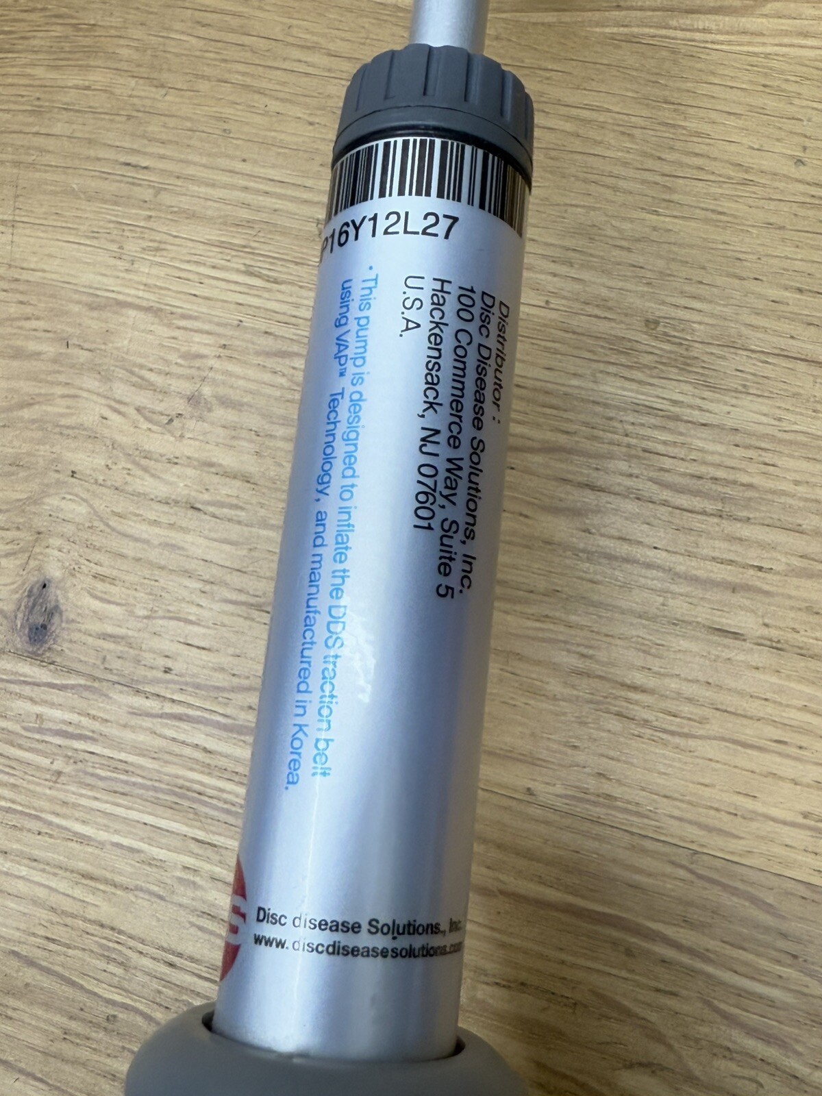 Disc Disease Solutions DDS Manual Inflate Replacement Pump For Traction Belt
