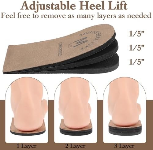 2 Pack Heel Lifts, Adjustable Heel Lifts for Leg Length Discrepancy, Women Man S
