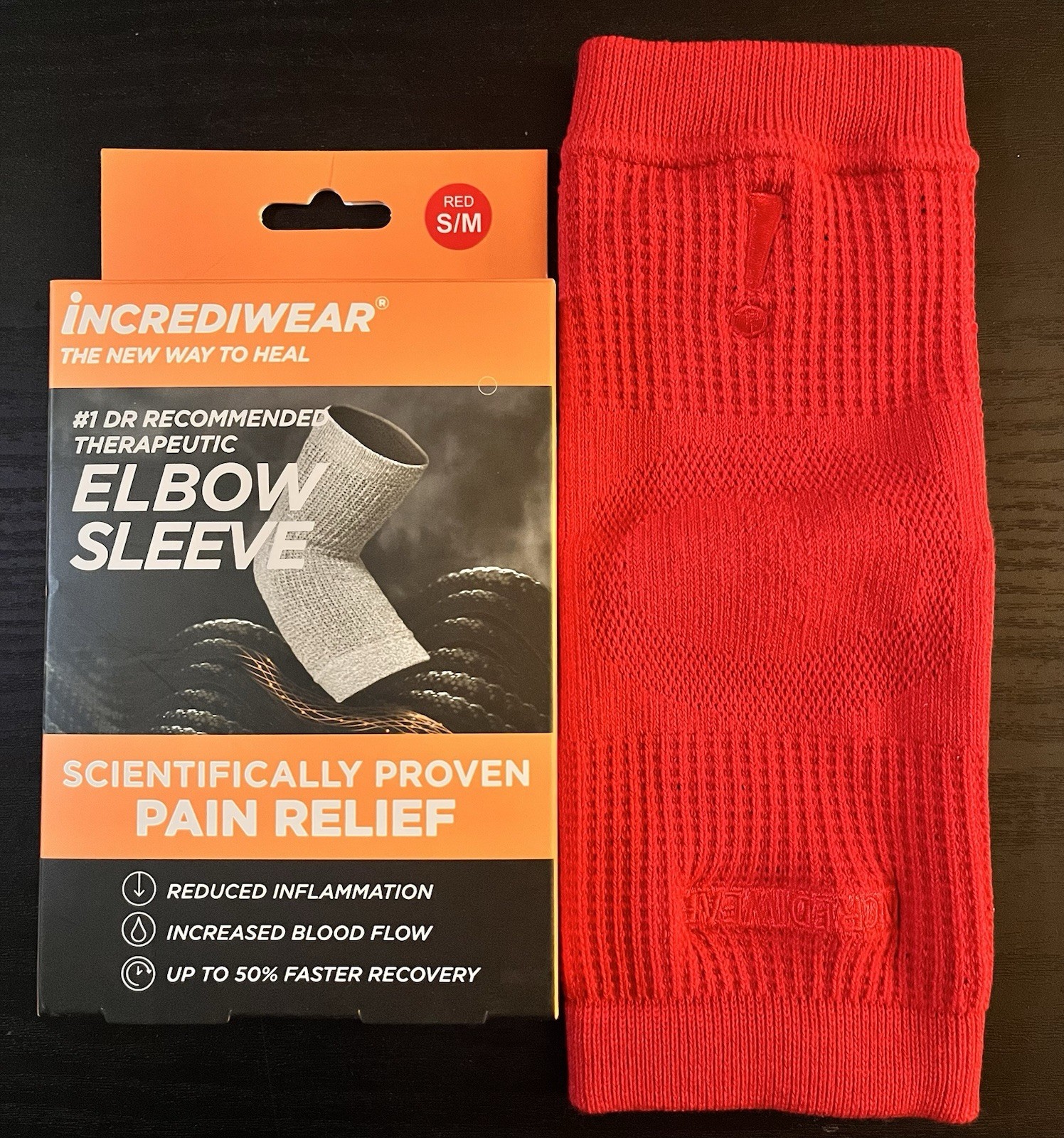 Incrediwear Elbow Sleeve S/M Red Compression Brace – New