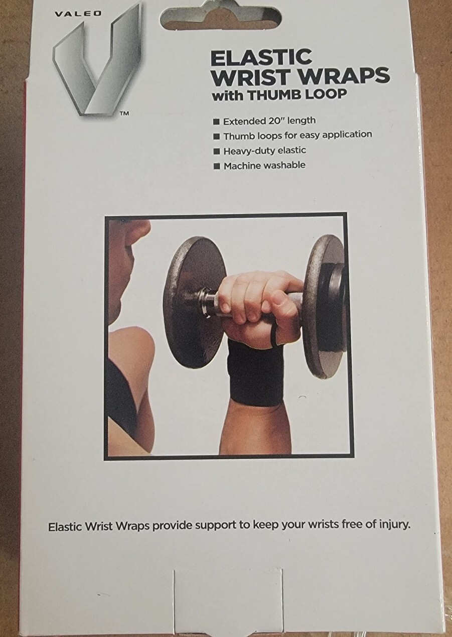Set of (4) pairs Valeo Elastic Wrist Wrap With Thumb Loop.