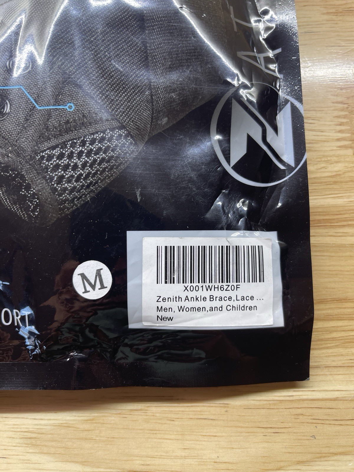 New in Package Zenith Ankle Brace Lace Up Large Black Z Athletics