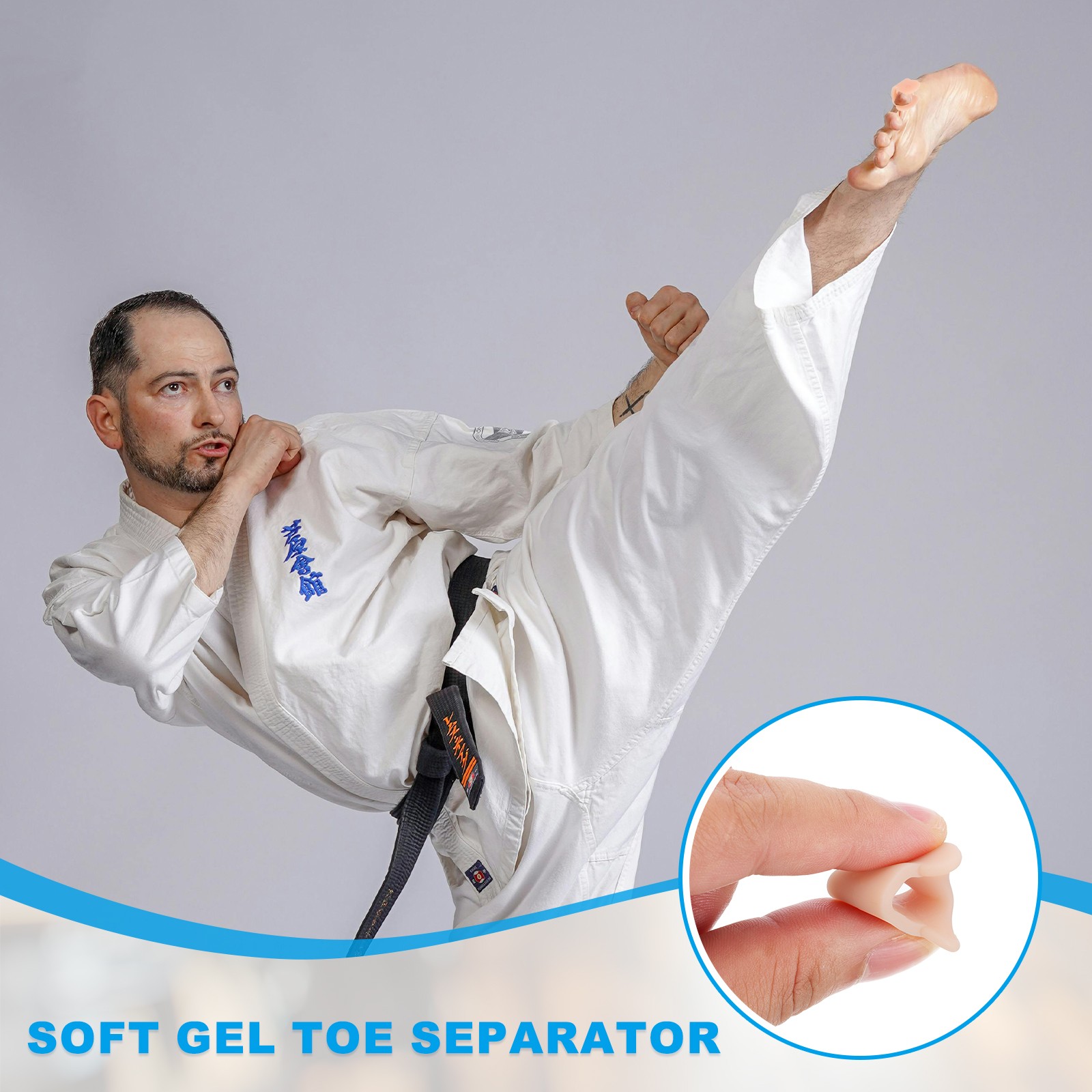12 Pcs Pinky Toe Spacers Gel Toe Separator for Women & Men Beige