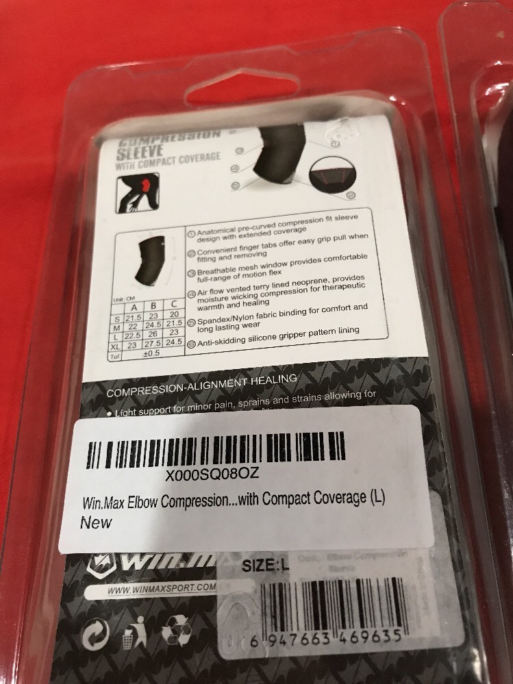 2 NIP Winmax Elbow Support Compression Sleeve With Compact Coverage L