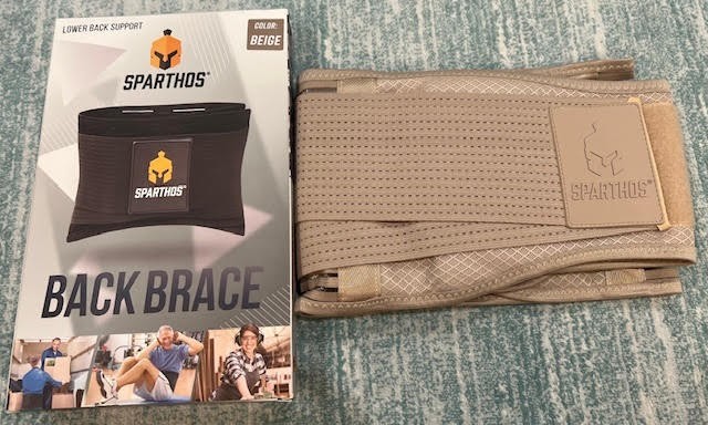 Sparthos Back Brace, Lower Back Support, Size L, Beige, Men & Women, NEW