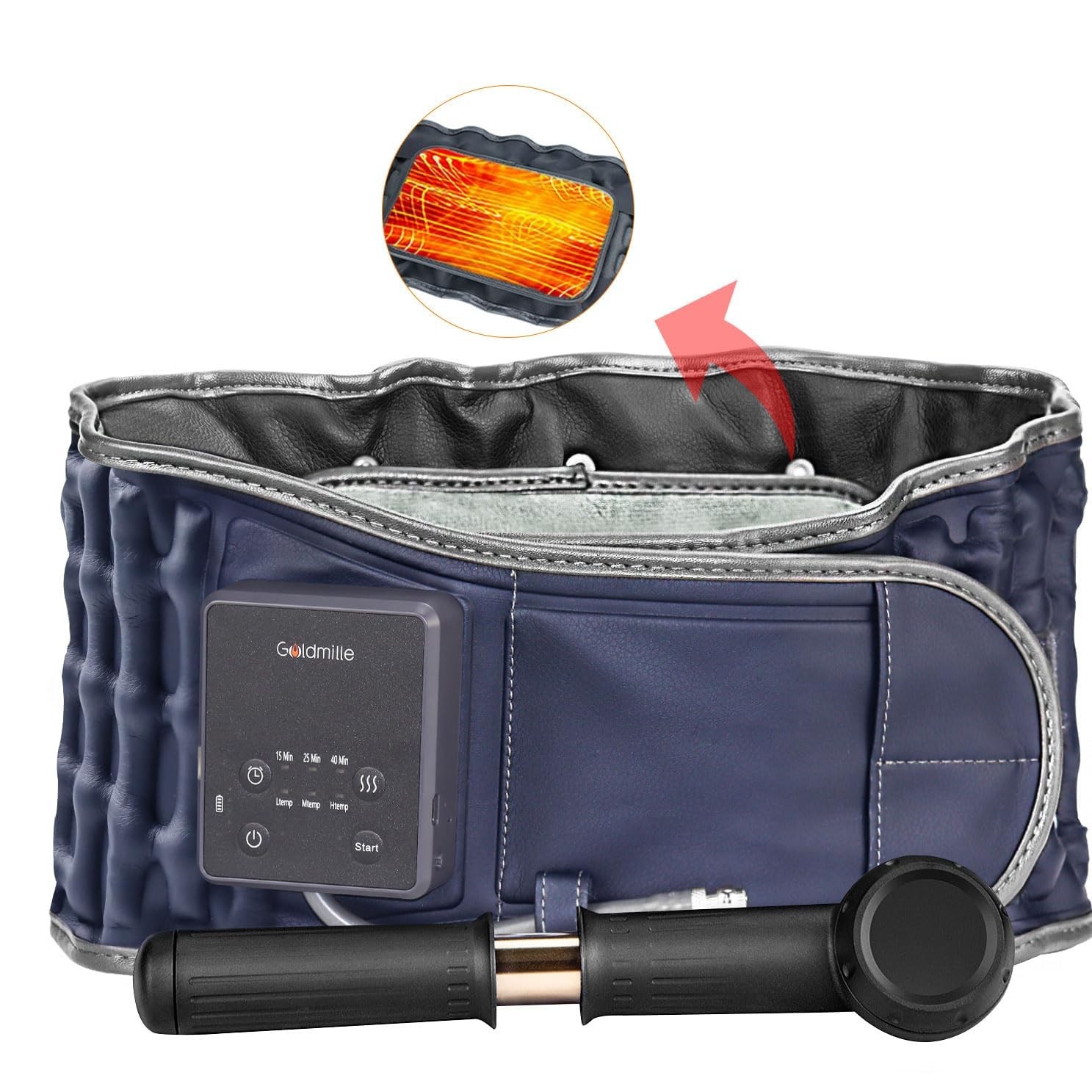 Cordless Heating Decompression Back Belt for Lower Back Pain Relief, Inflatable