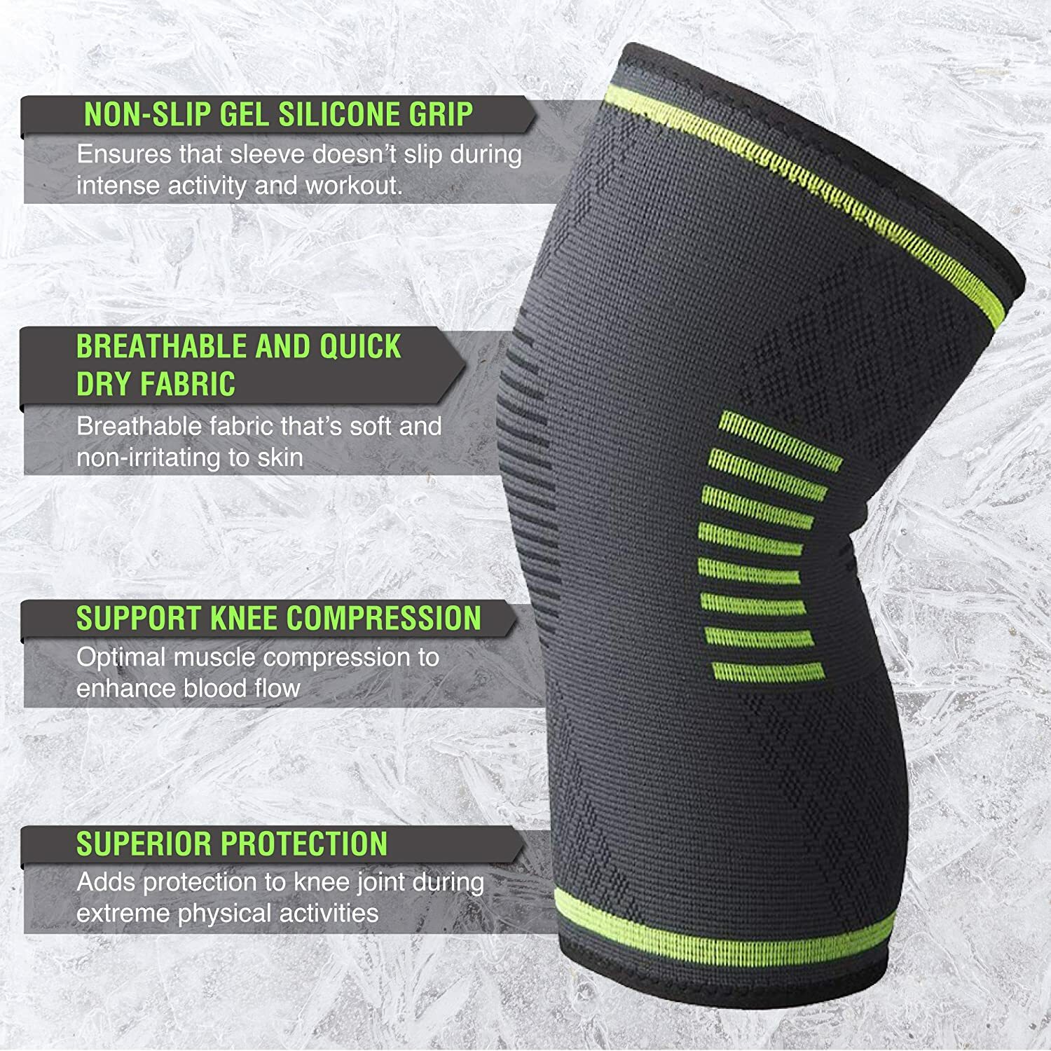 Knee Sleeve/Brace – Single Compression Knee Sleeve for Men/Women, LARGE