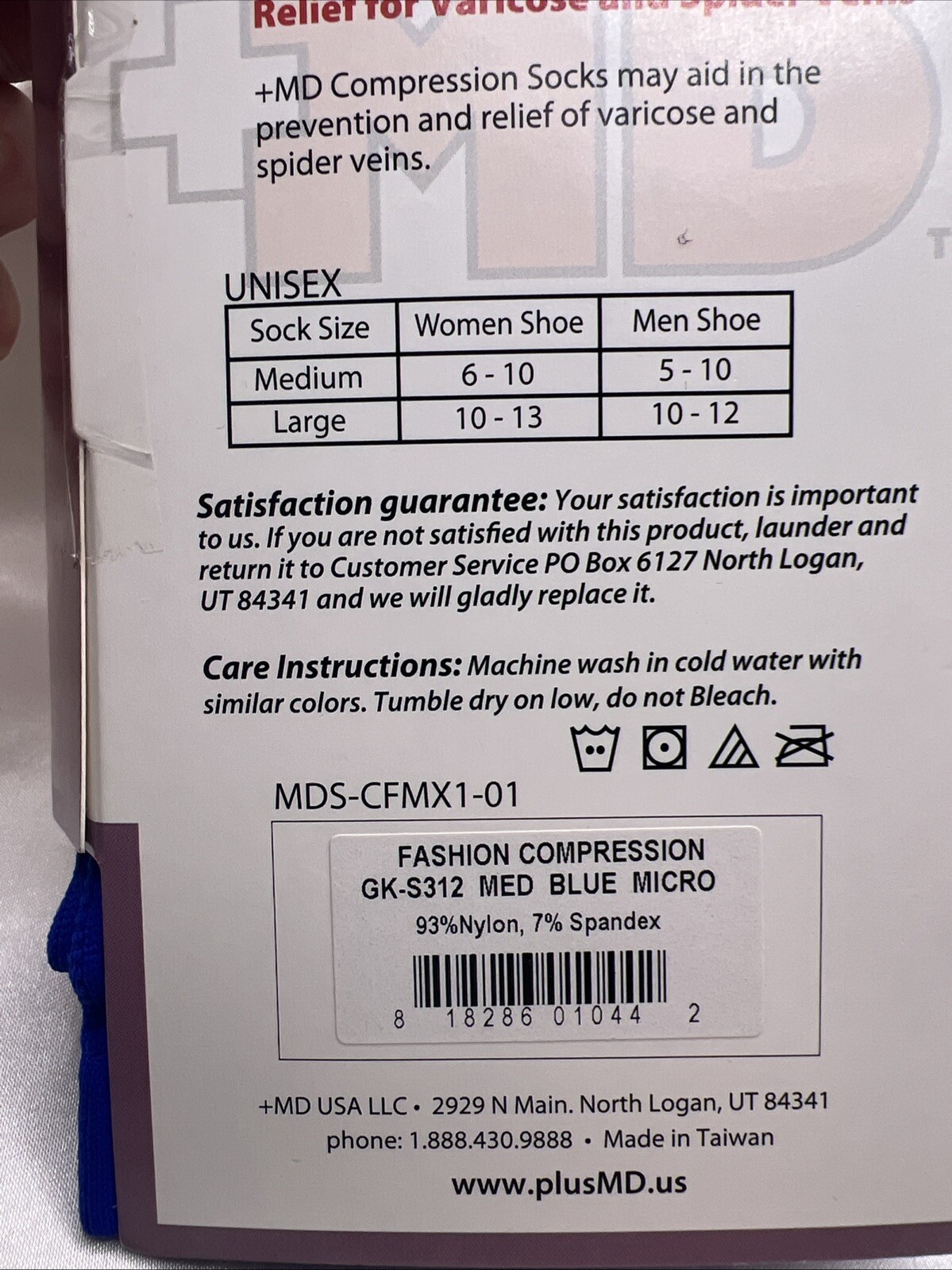 +MD plusMD Fashion Compression Socks Women Medium Microfiber Blue Knee Socks