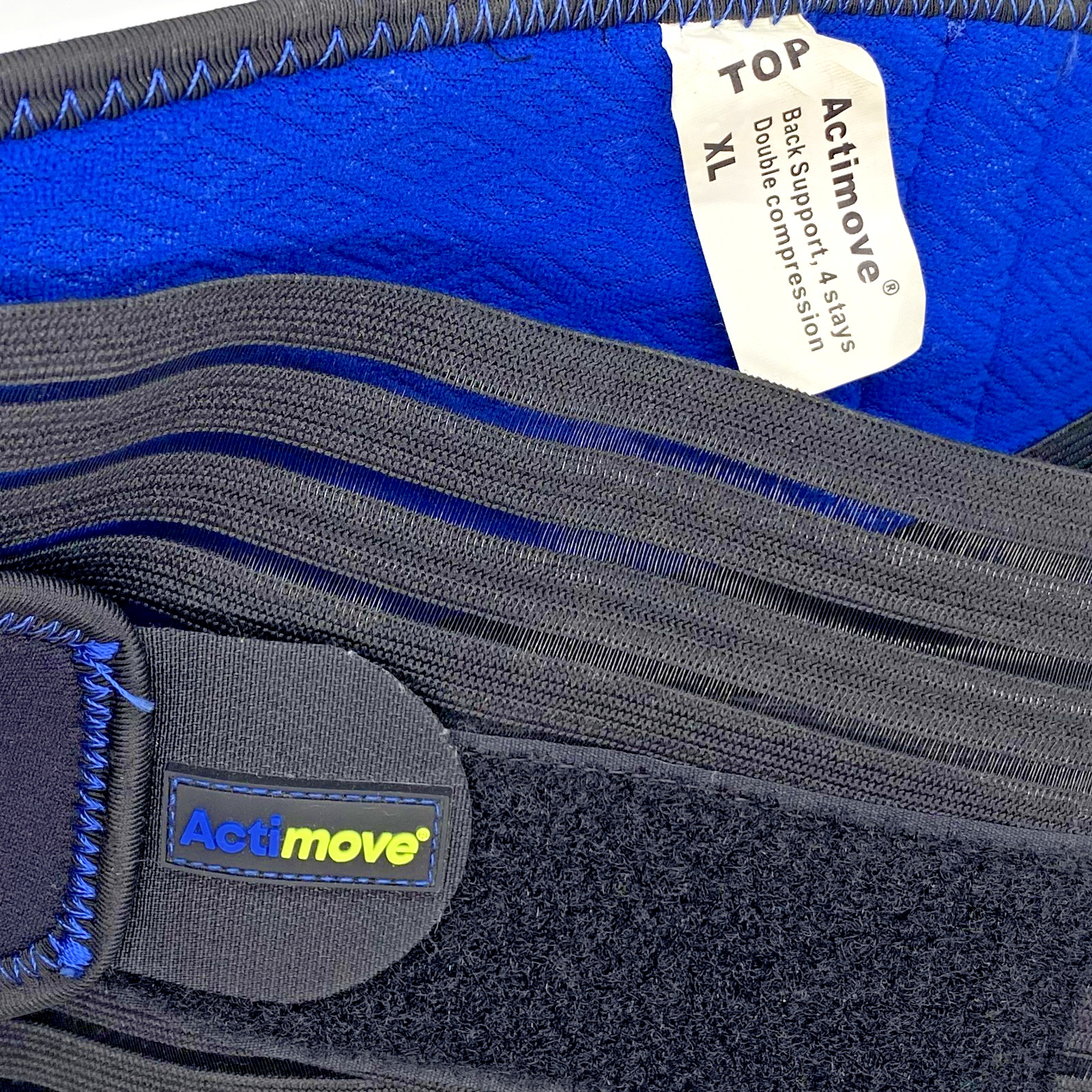 Actimove Back Support Double Layer Compression XL 4 Stays Adjustable Black