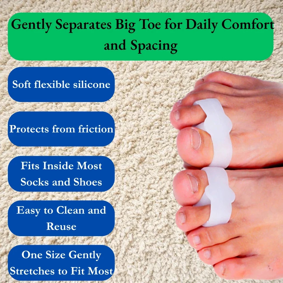 2x Toe Big Bunion Corrector Separator Gel Straightener Valgus Hallux Foot Pair