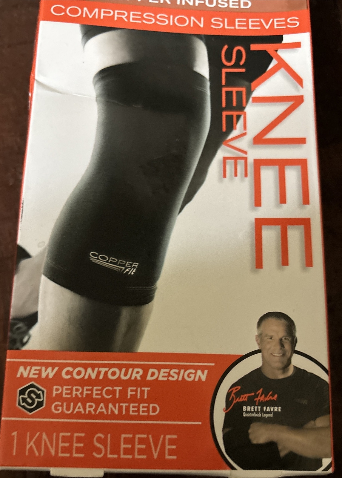 Copper Fit Knee Compression Sleeve Adult Large Copper Infused Black