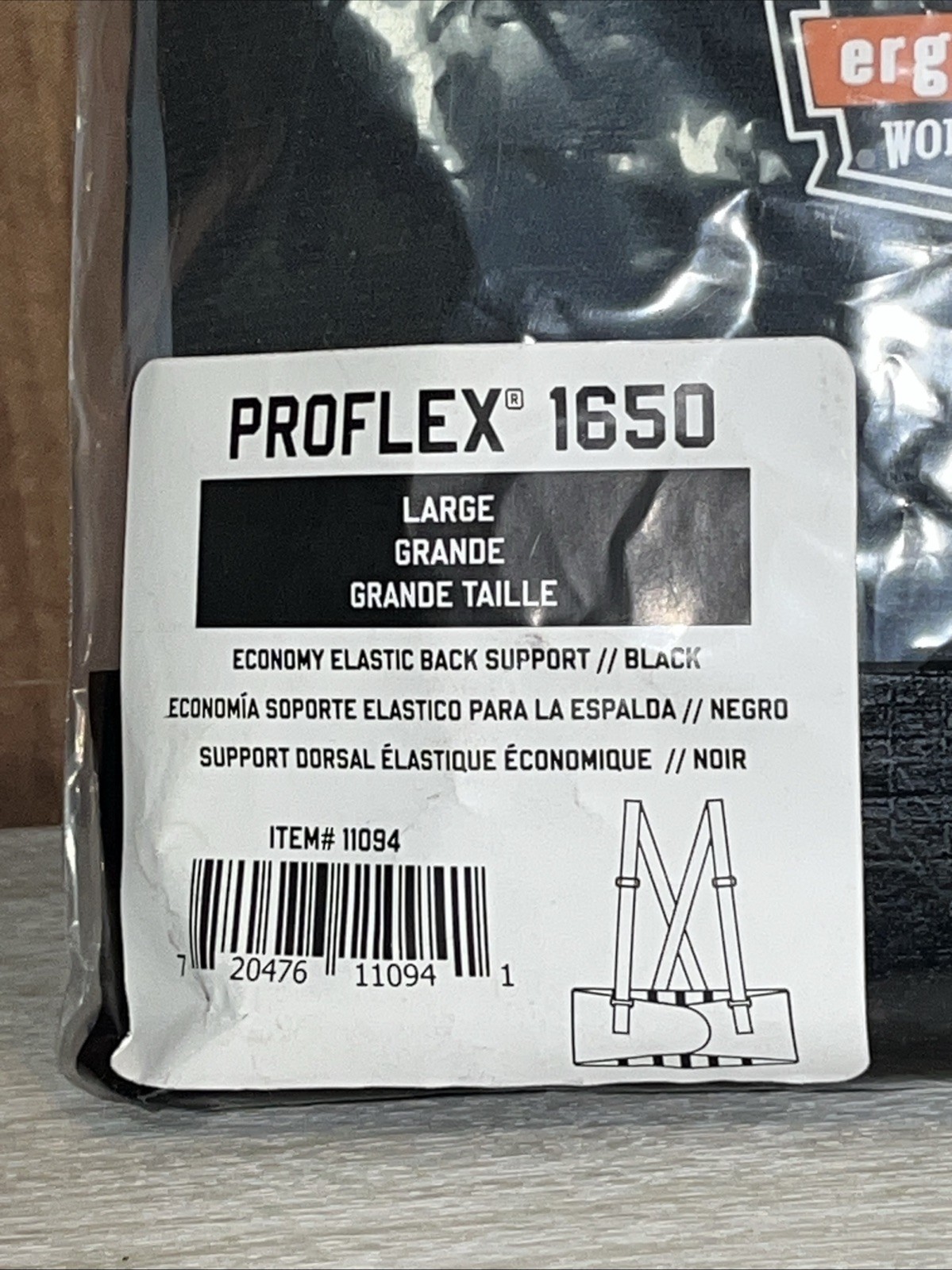 Proflex By Ergodyne 1650 Back Support #1650 BLACK LARGE 34”-38” NEW SEALED