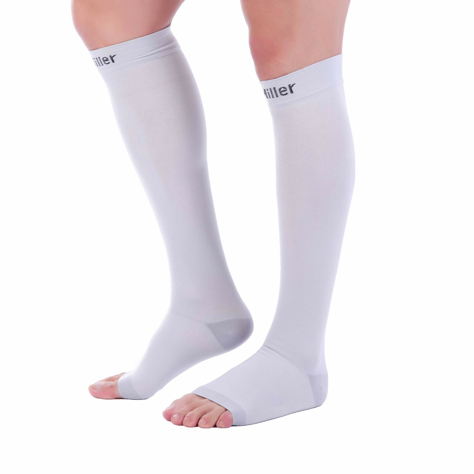 Doc Miller Open Toe Socks Compression Stockings 1520mmHg Sleeves Varicose Pain