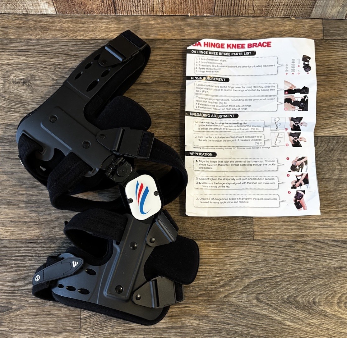 Adjustable Medial Hinged Right Knee Brace Arthritis Pain OA PB-001 Stabilizer