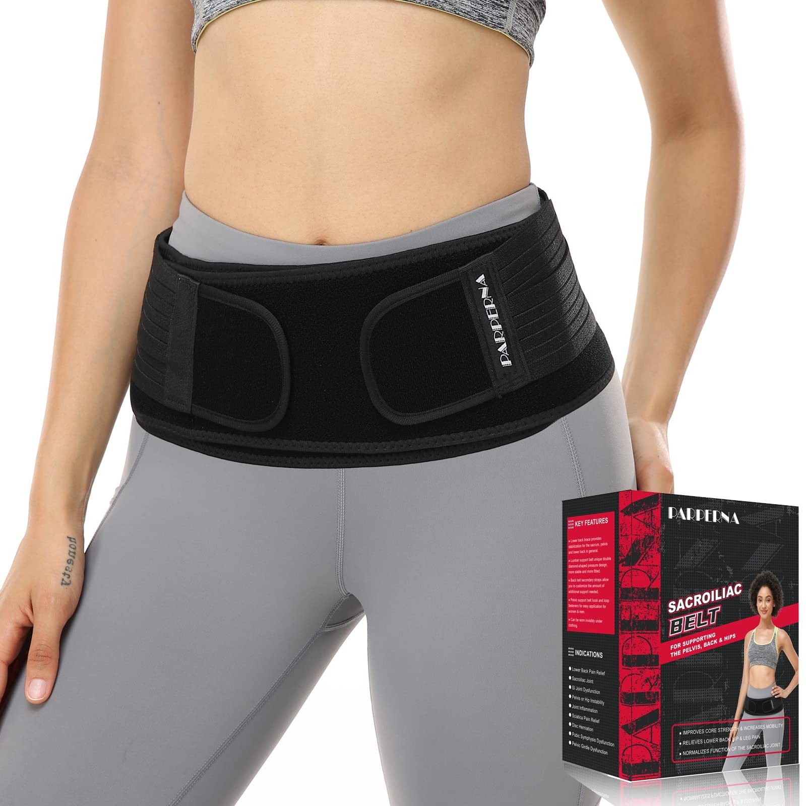 Sacroiliac SI Hip Belt for Women Men SI Joint Hip Belt – Lower Back Support B…