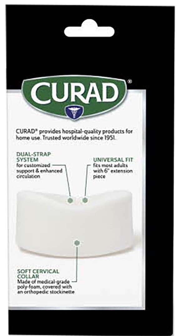 Curad Firm Foam Cervical Collar Adjustable Neck Support NEW for Sprains Strains
