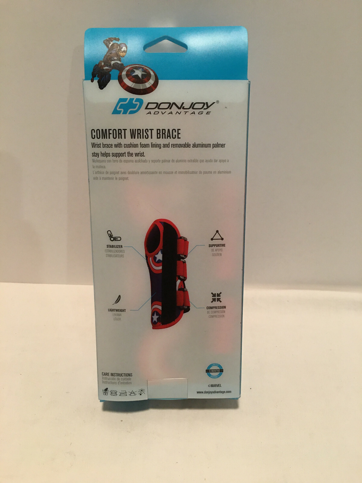 DONJOY Advantage Kids Marvel Captain America Comfort Wrist Brace Right