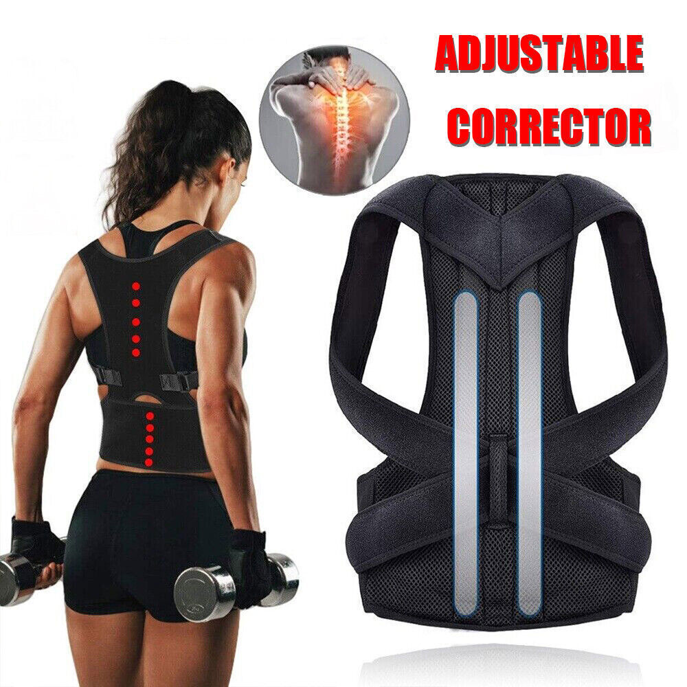 Men Women Adjustable Posture Corrector Back Support Shoulder Brace Belt S-3XL