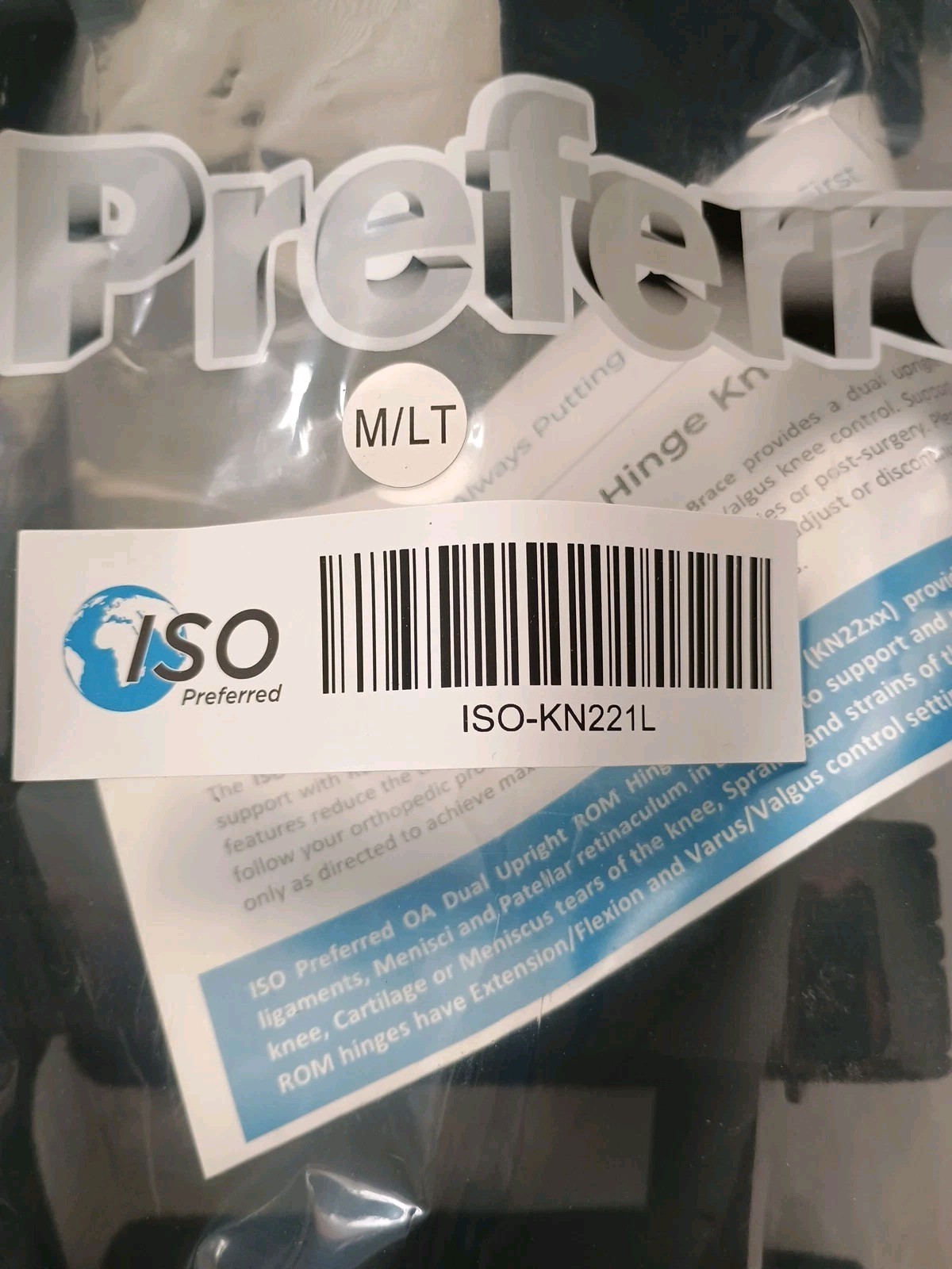 ISO Medium Left OA Dual Upright ROM Hinge Knee Brace ISO-KN222R new Box Q