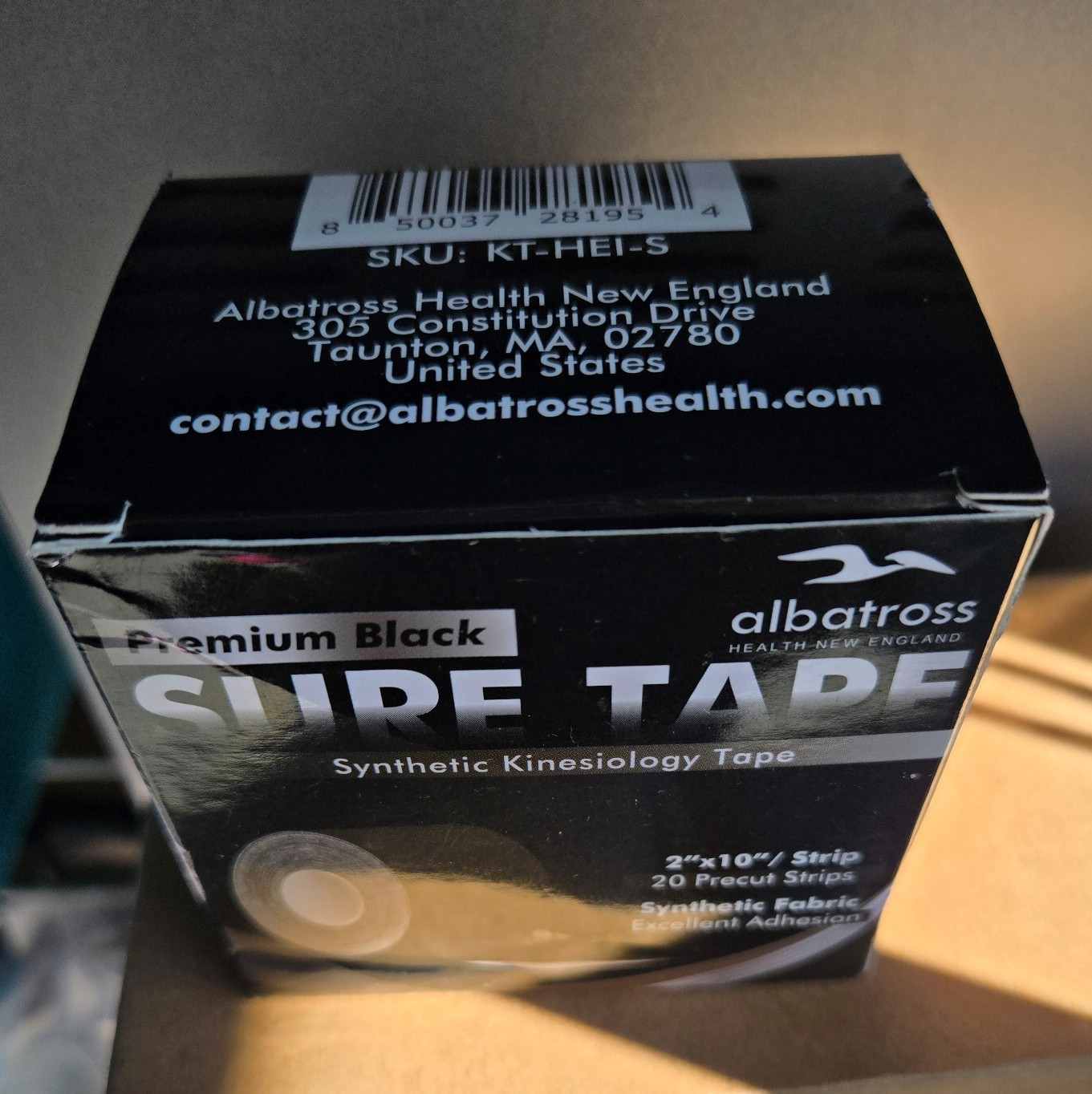 Albatross Synthetic Kinesiology Tape Precut 2″x10″ Black Waterproof