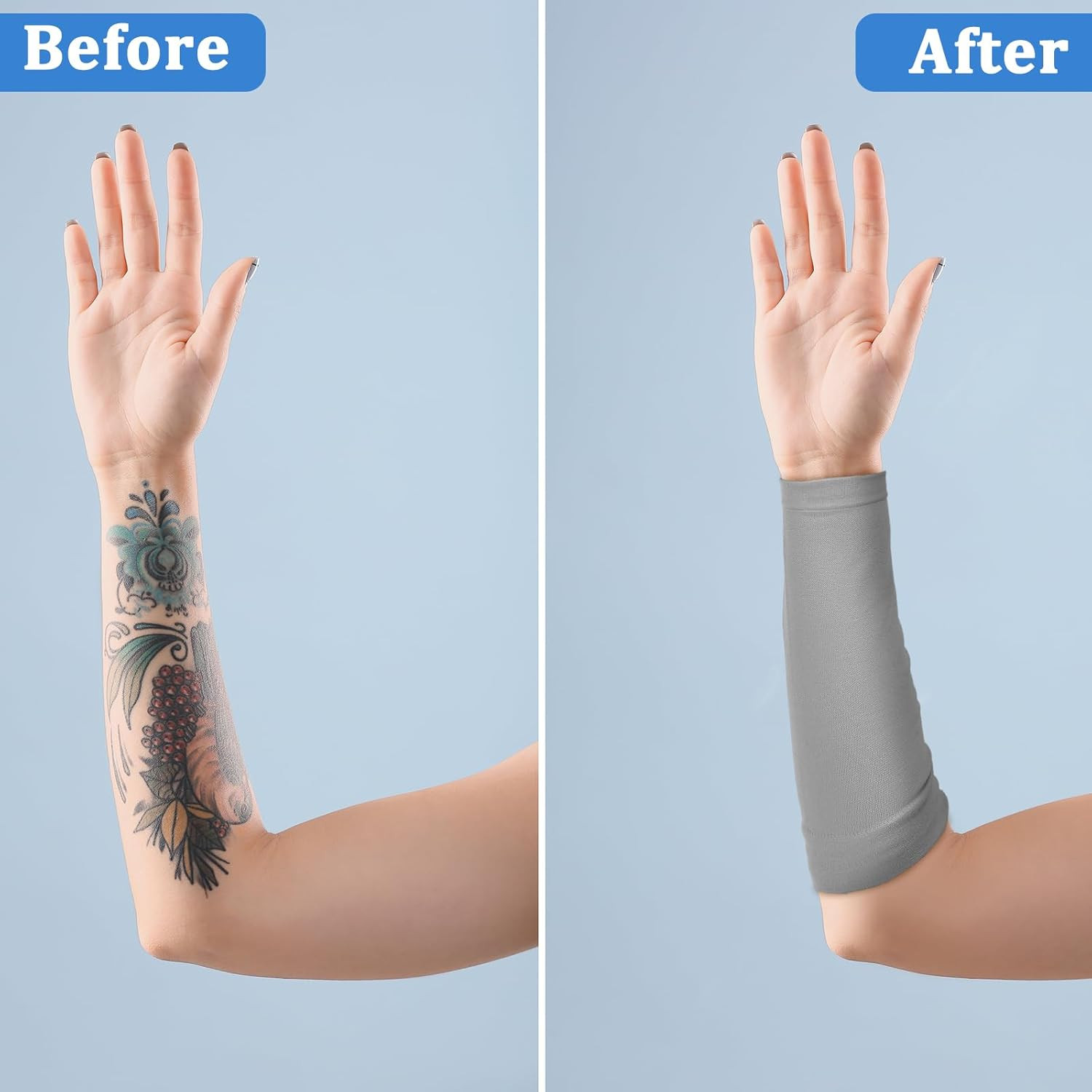 2 Pairs Tattoo Cover up Sleeve Forearm Arm Sleeves for Women Men Compression Tat
