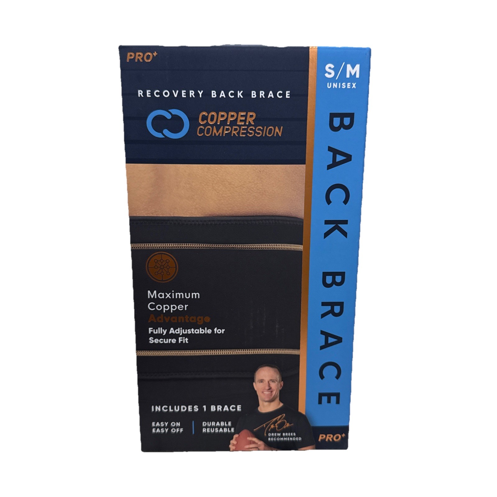 Copper Compression Lower Back Lumbar Support Brace