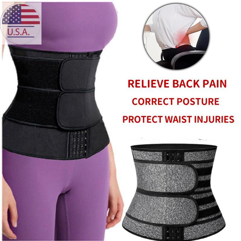 US Hernia Belt Double Reducible Back Support Waist Trainer Post Surgery Belt Men
