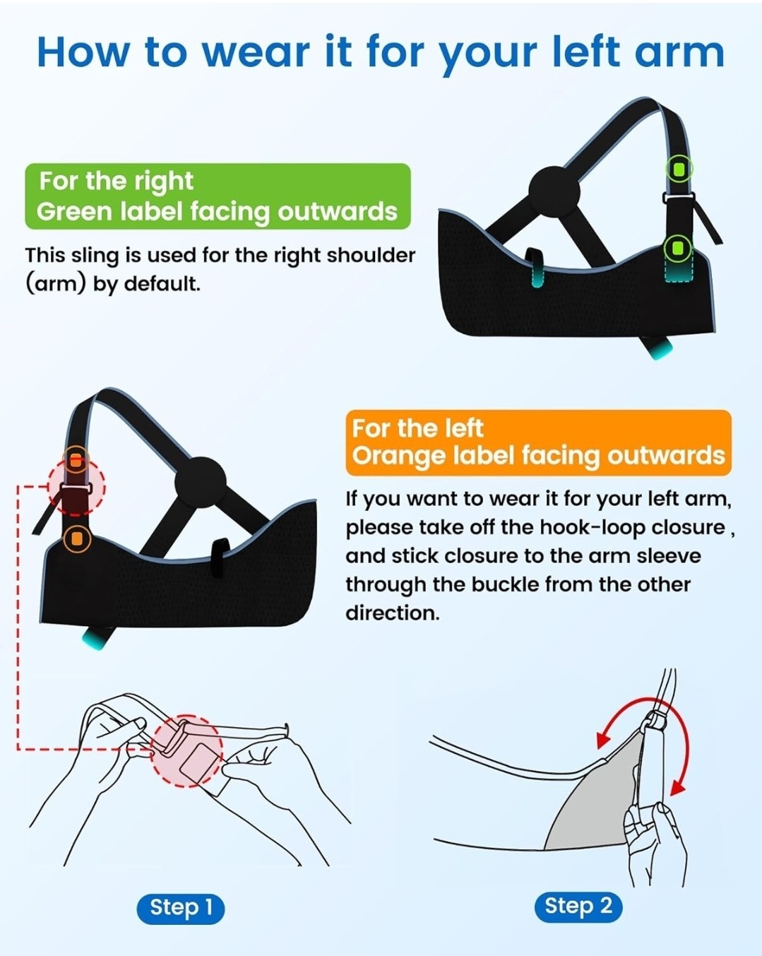 Velpeau Arm Sling Shoulder Immobilizer for Left or Right Arm – Men Or Women