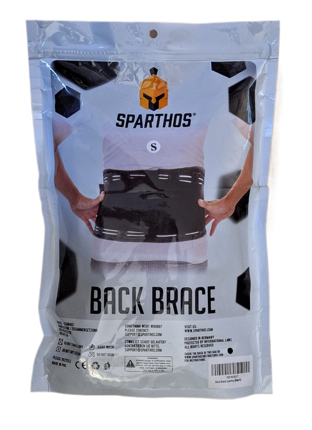 Sparthos Back Brace Belt Black Size Small 31″-38″ Made in Germany Waist NIP