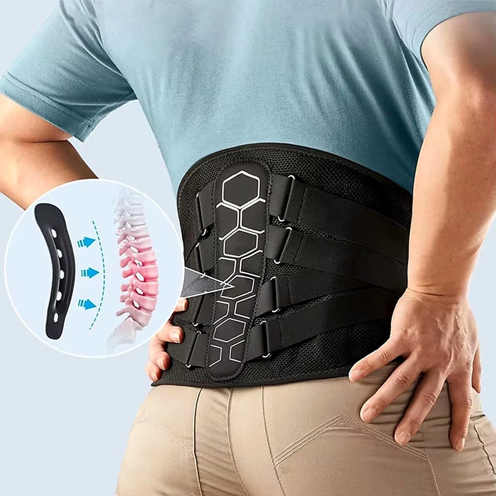 Adjustable Lower Back Brace Lumbar Support Waist Belt Men Women Back Pain Relief