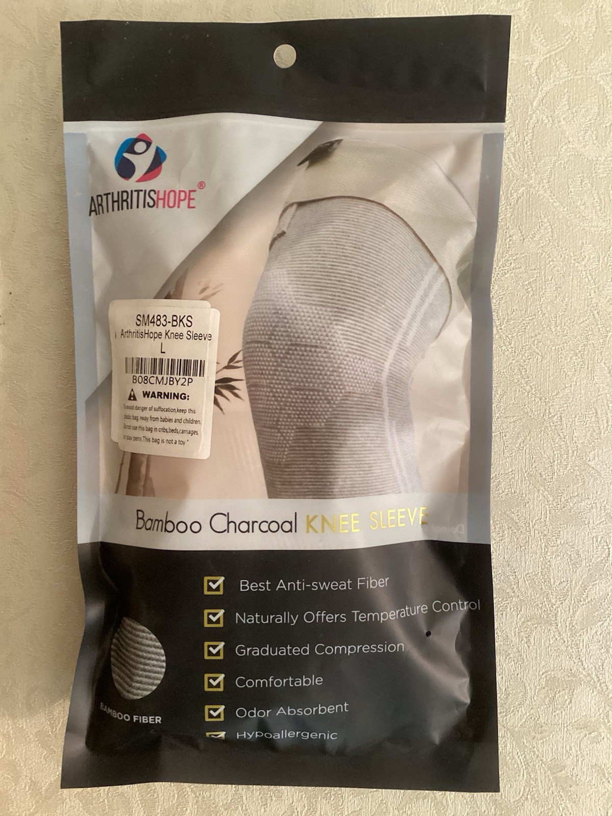 Arthritishope Bamboo Charcoal Knee Sleeve – L