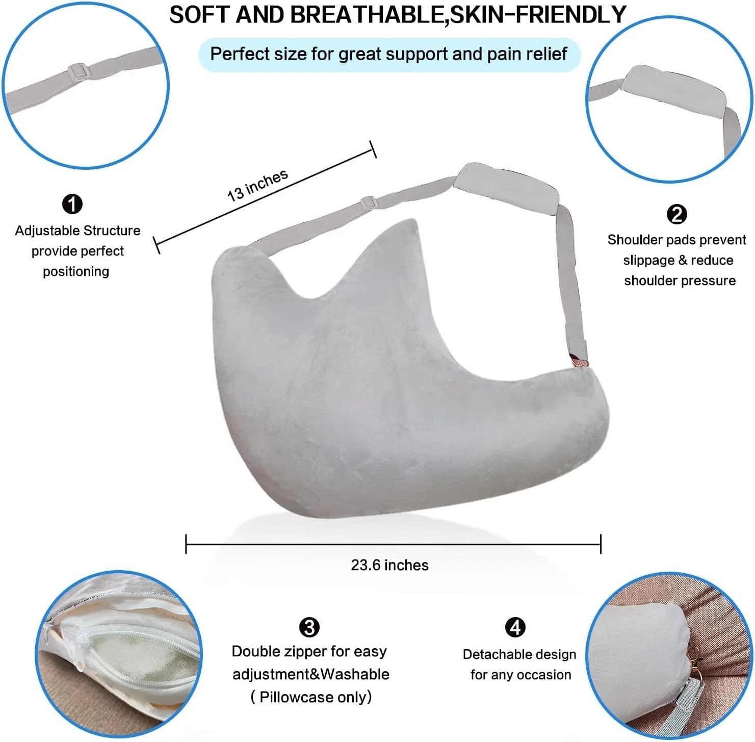 Shoulder Surgery Pillow, Ergonomic Rotator Cuff Pillow, Comfortable Post Shou…