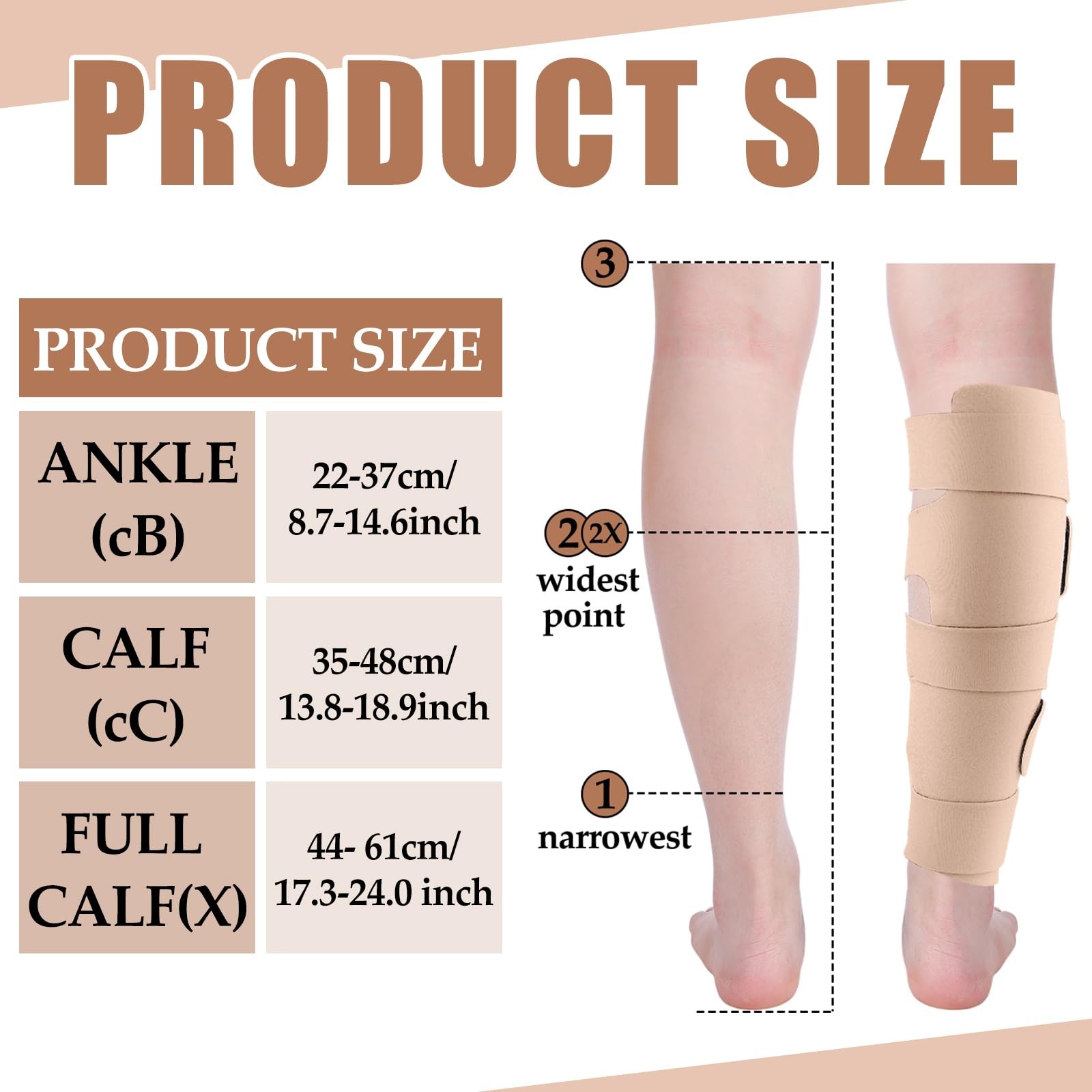 2 Pcs Lymphedema Compression Leg Wraps Adjustable Lower Leg Cover up Medical …