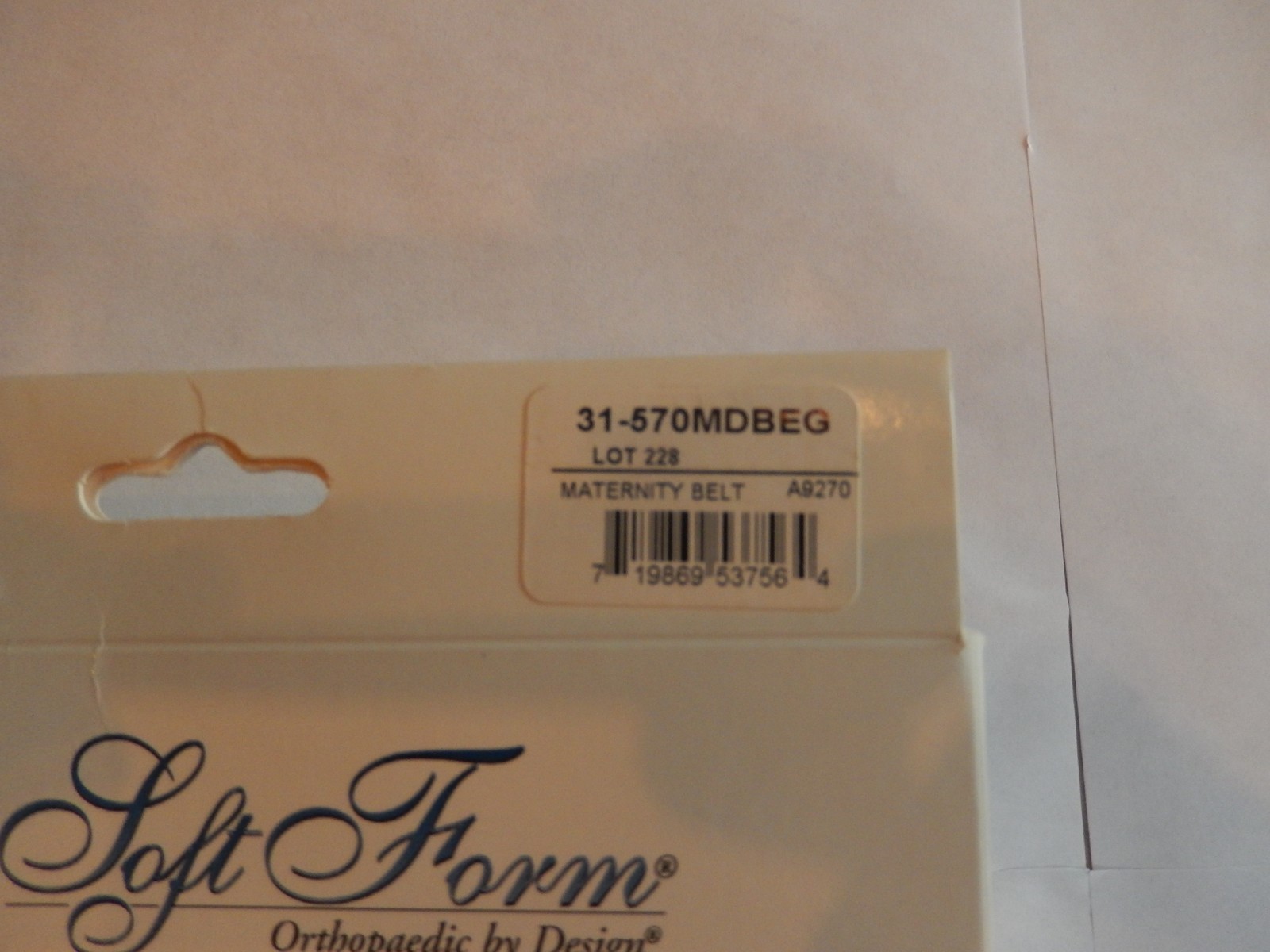 Orthopedic Soft Form Maternity Support Belt, Universal, Beige, New, #35G