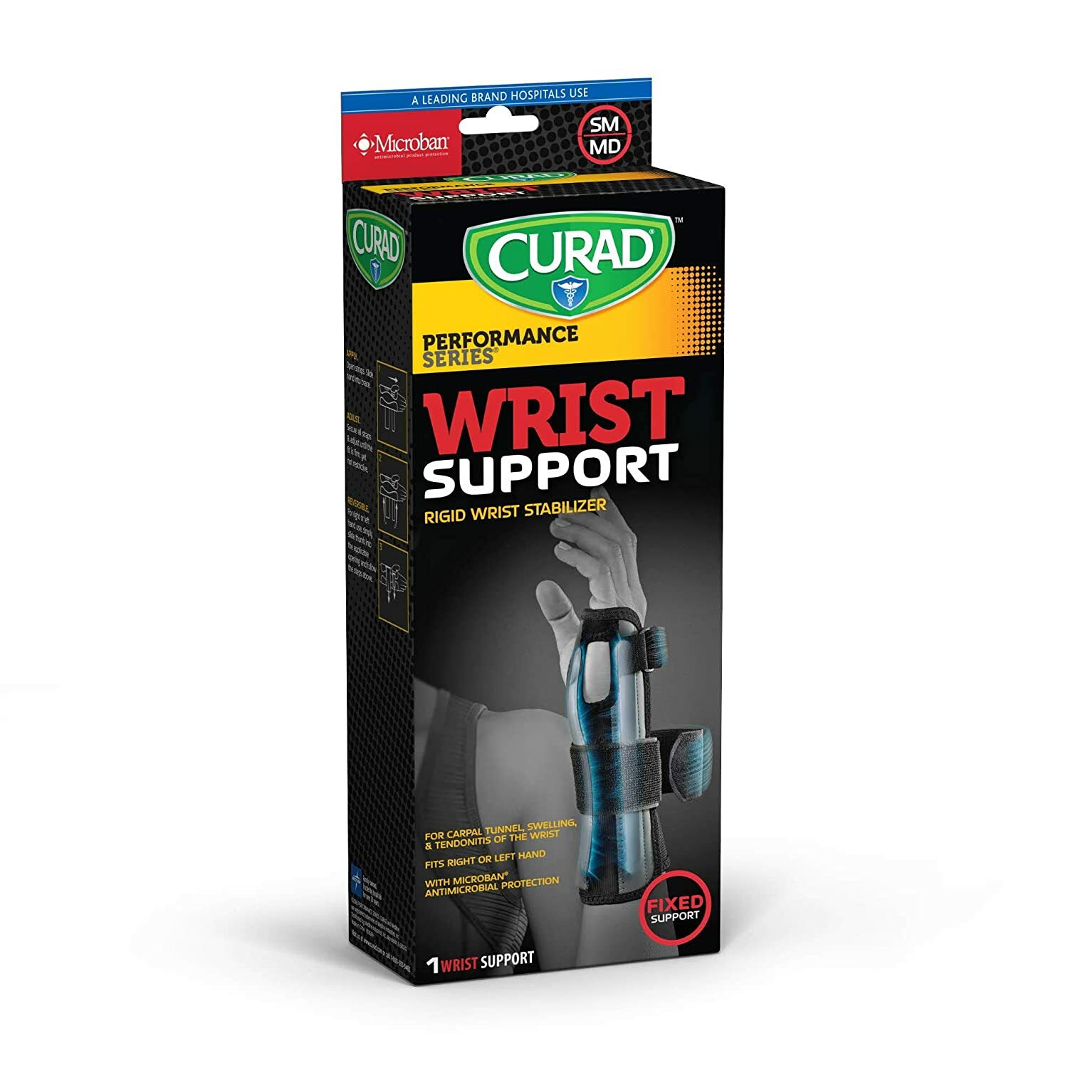 CURAD Small/Medium Wrist Splints, for Mild Sprains, Tendonitis and Carpal Tunnel