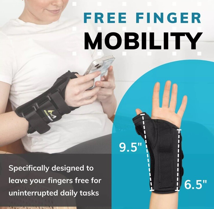 BraceAbility Wrist and Thumb Spica Splint 10H01 Right Hand RH Size Medium M