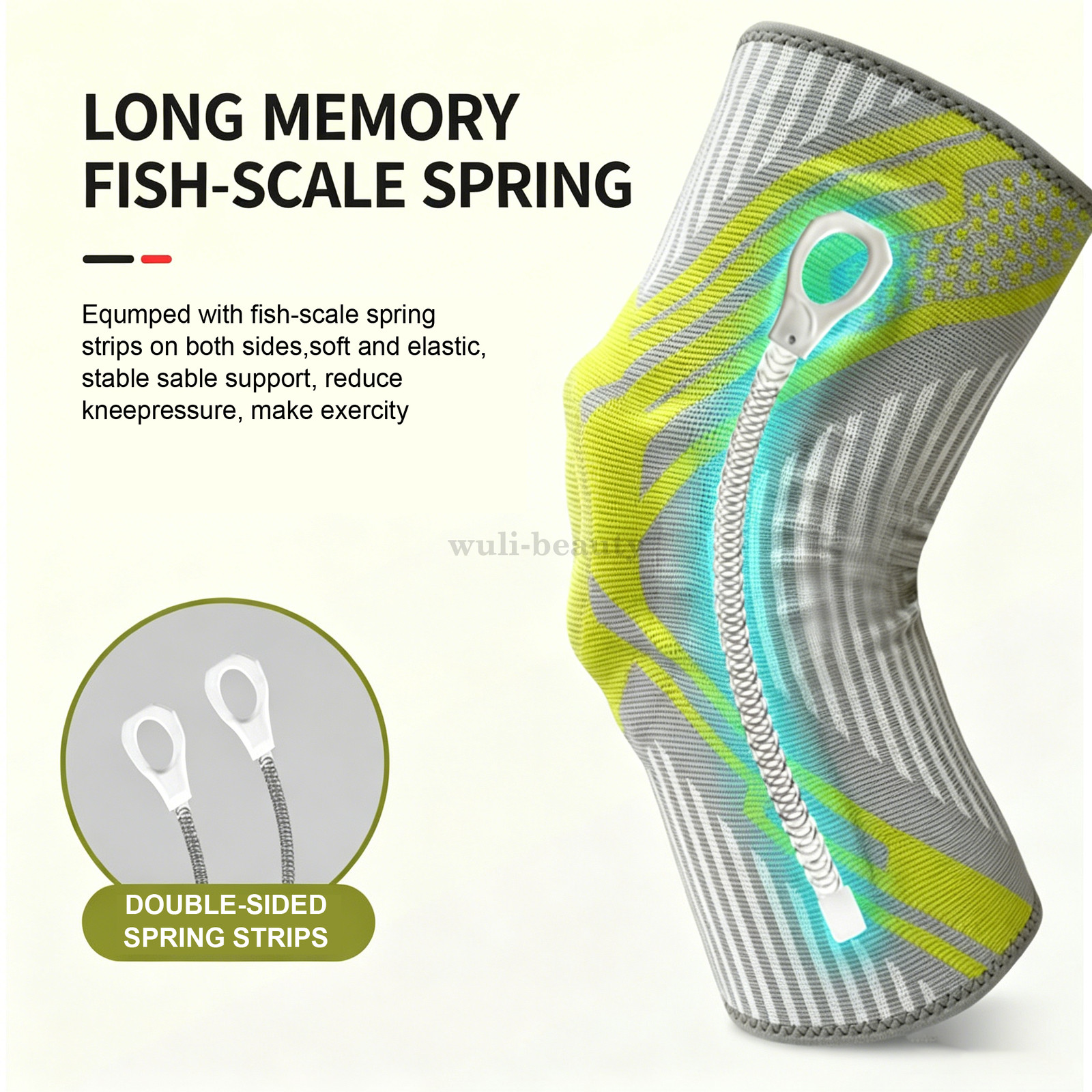 Compression Knee Brace Gel Patella Pad Spring Stabilizers for Sports Protection