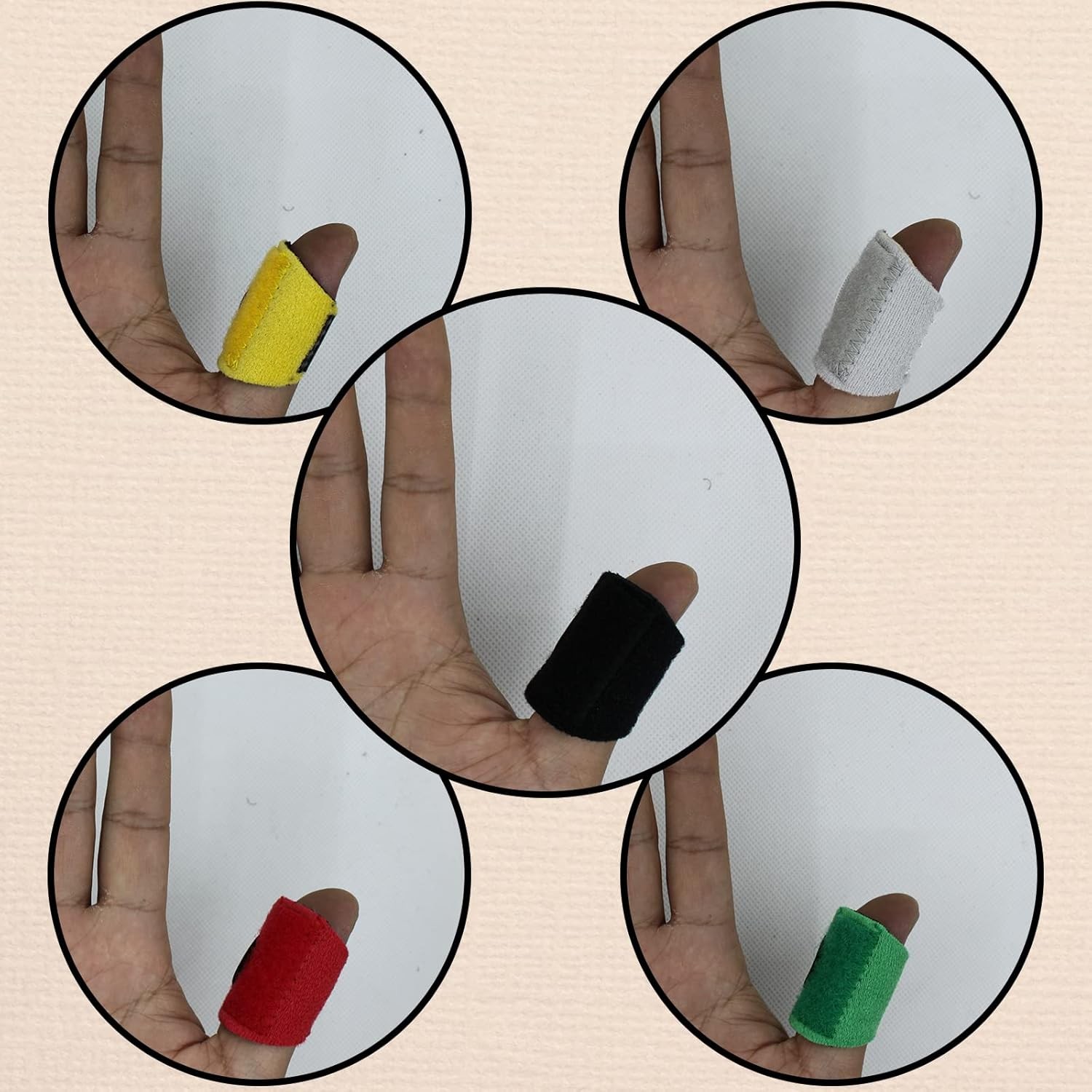 5 Pcs Trigger Finger One Size, 5 PCS (Black, Gray, Red, Yellow, Green.)
